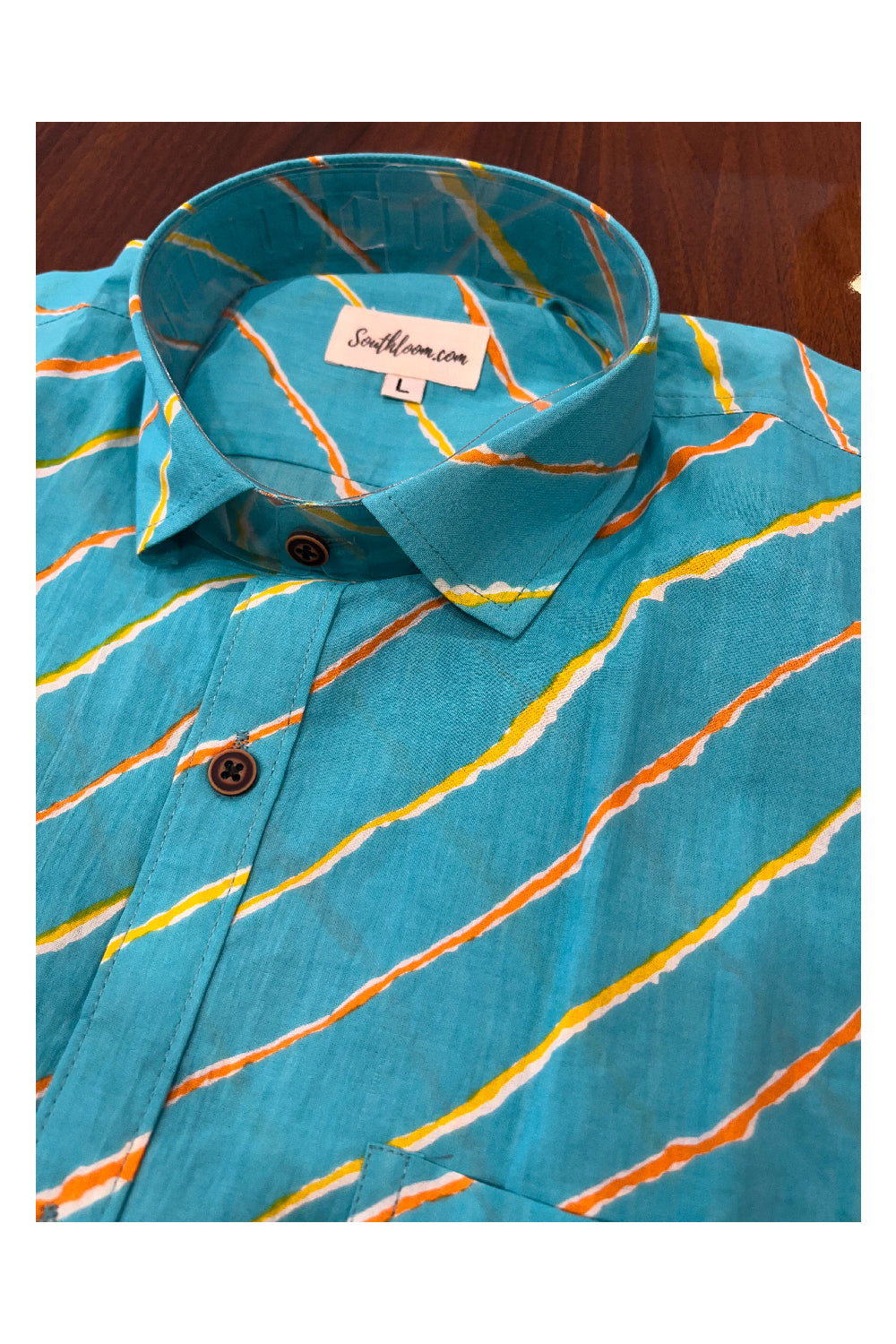 Southloom Jaipur Pure Cotton Printed Shirt For Men (Large)