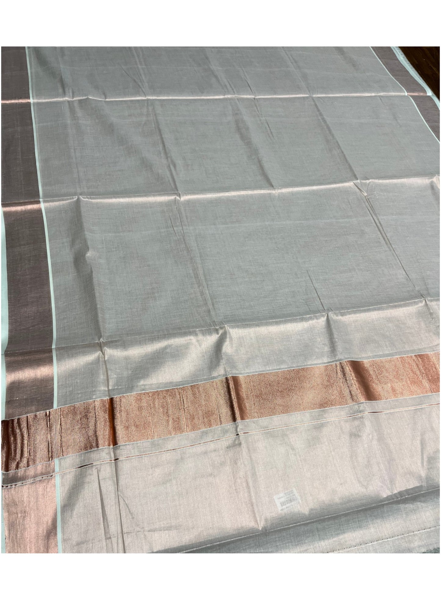 Southloom Kerala Cotton Saree with Rose Copper Kasavu and Border