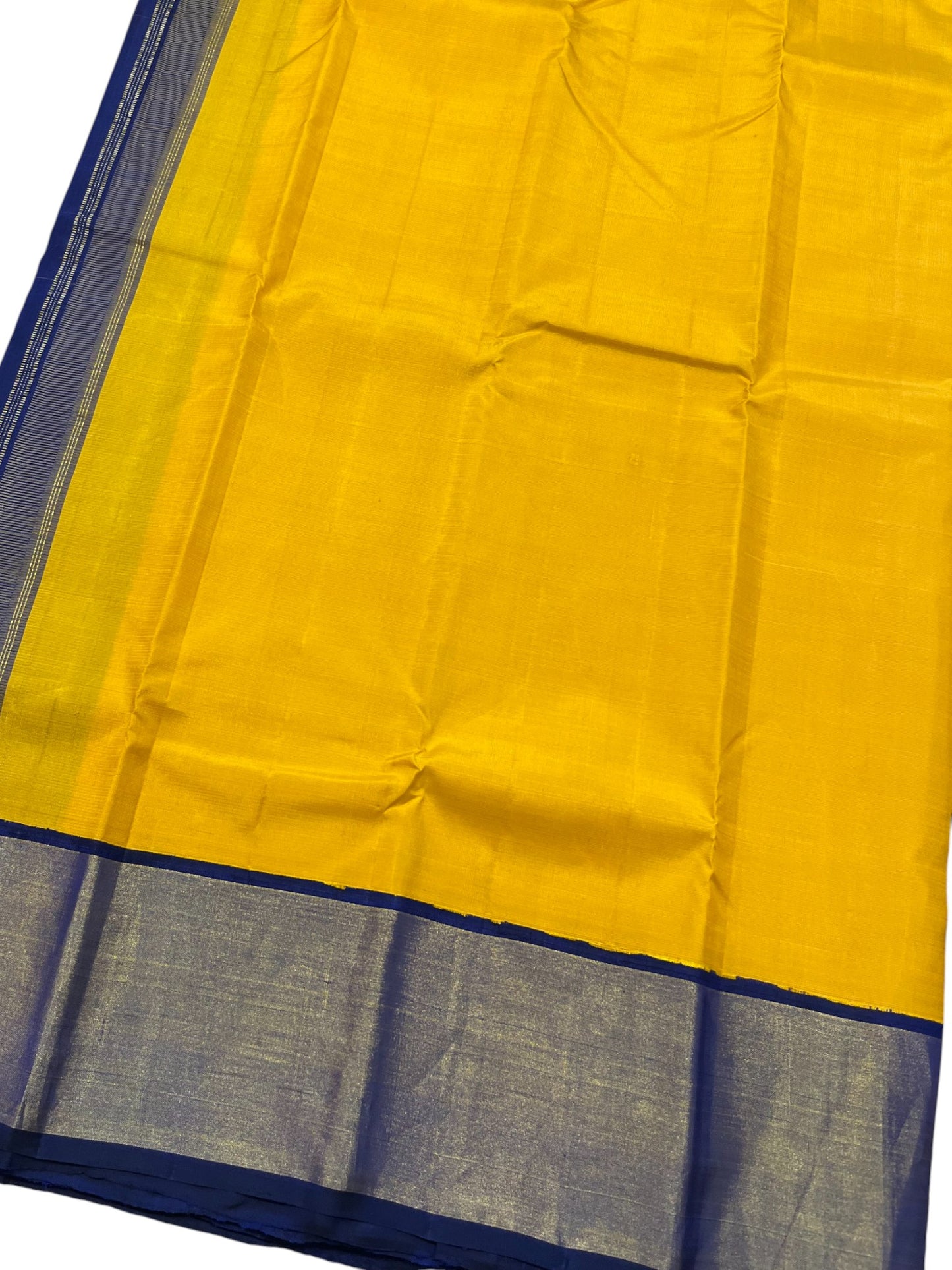Southloom Premium Handloom Bridal Kanchipuram Silk Saree (Yellow )