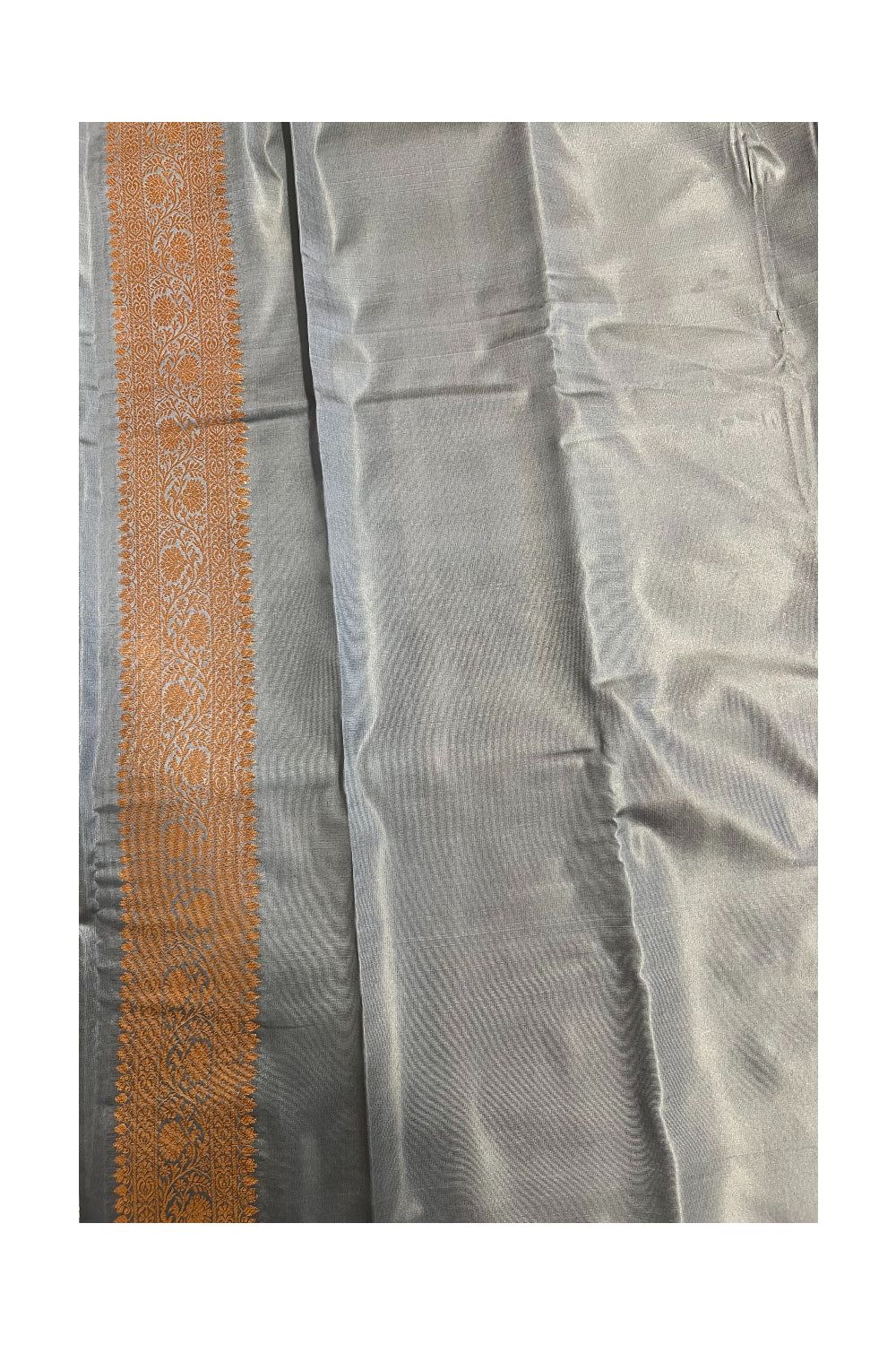 Southloom Banarasi Silk Brocade Bridal Saree WIth Woven Borders And Blouse Piece in Gold And Blue