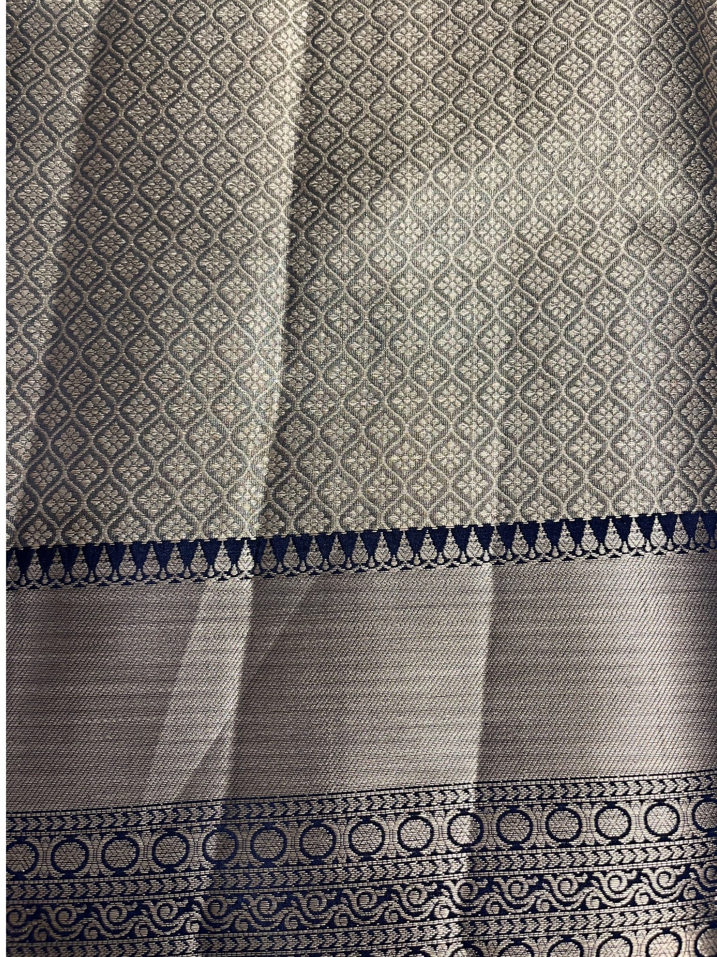 Southloom Semi Banarasi Katan Tissue Saree with Woven Work on Body and Borders