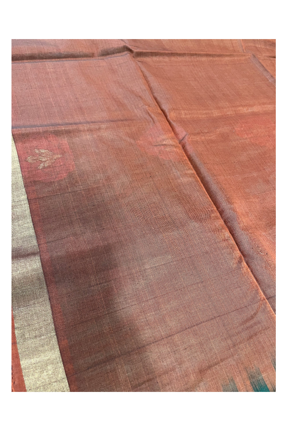 Southloom Pure Handloom Cotton Silk Saree With Handwoven Work Across Body and Blouse in Green And Maroon