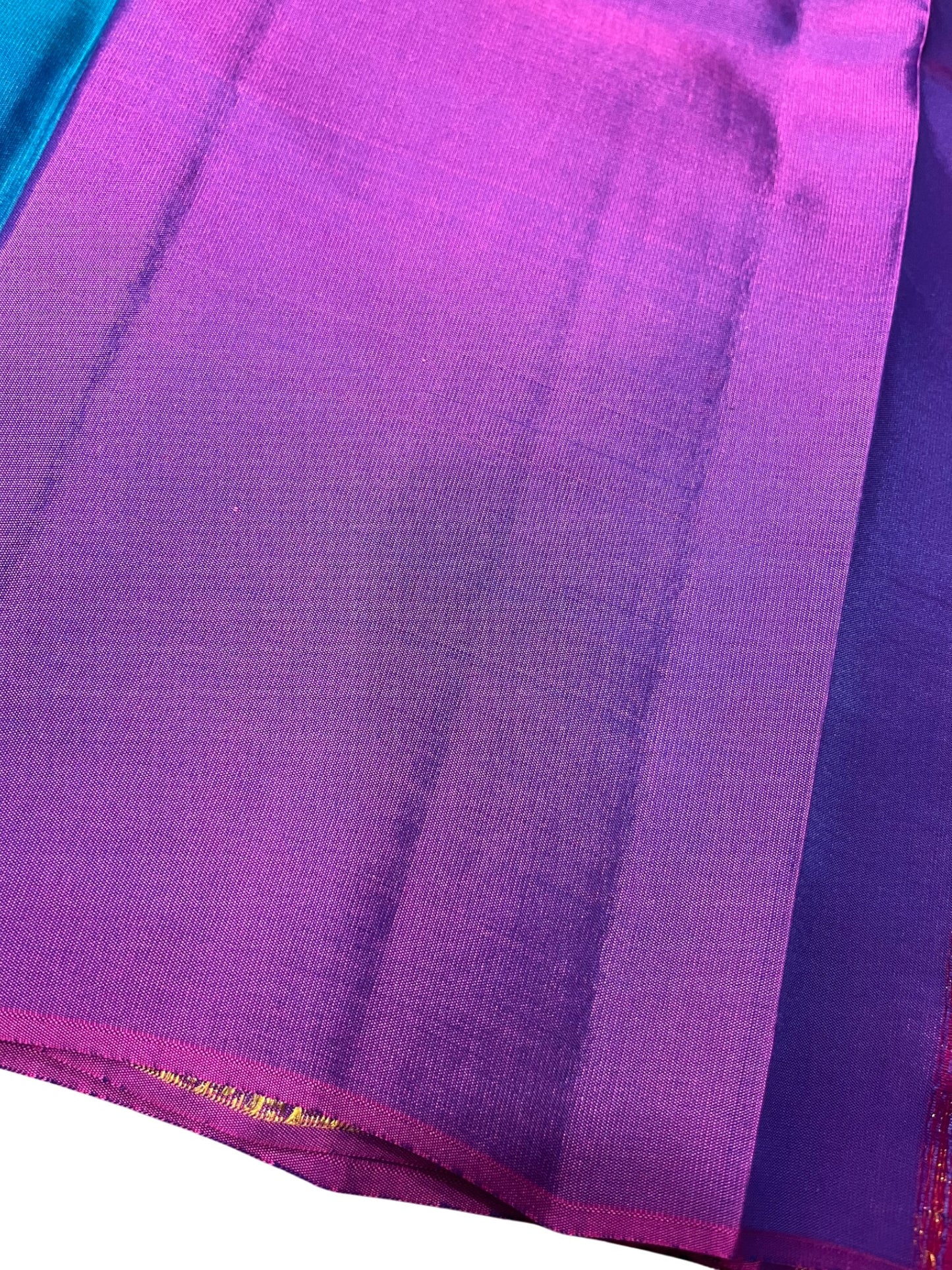 Southloom Pure Handloom Kanchipuram Silk Saree with Butta Work (Blue & Violet)