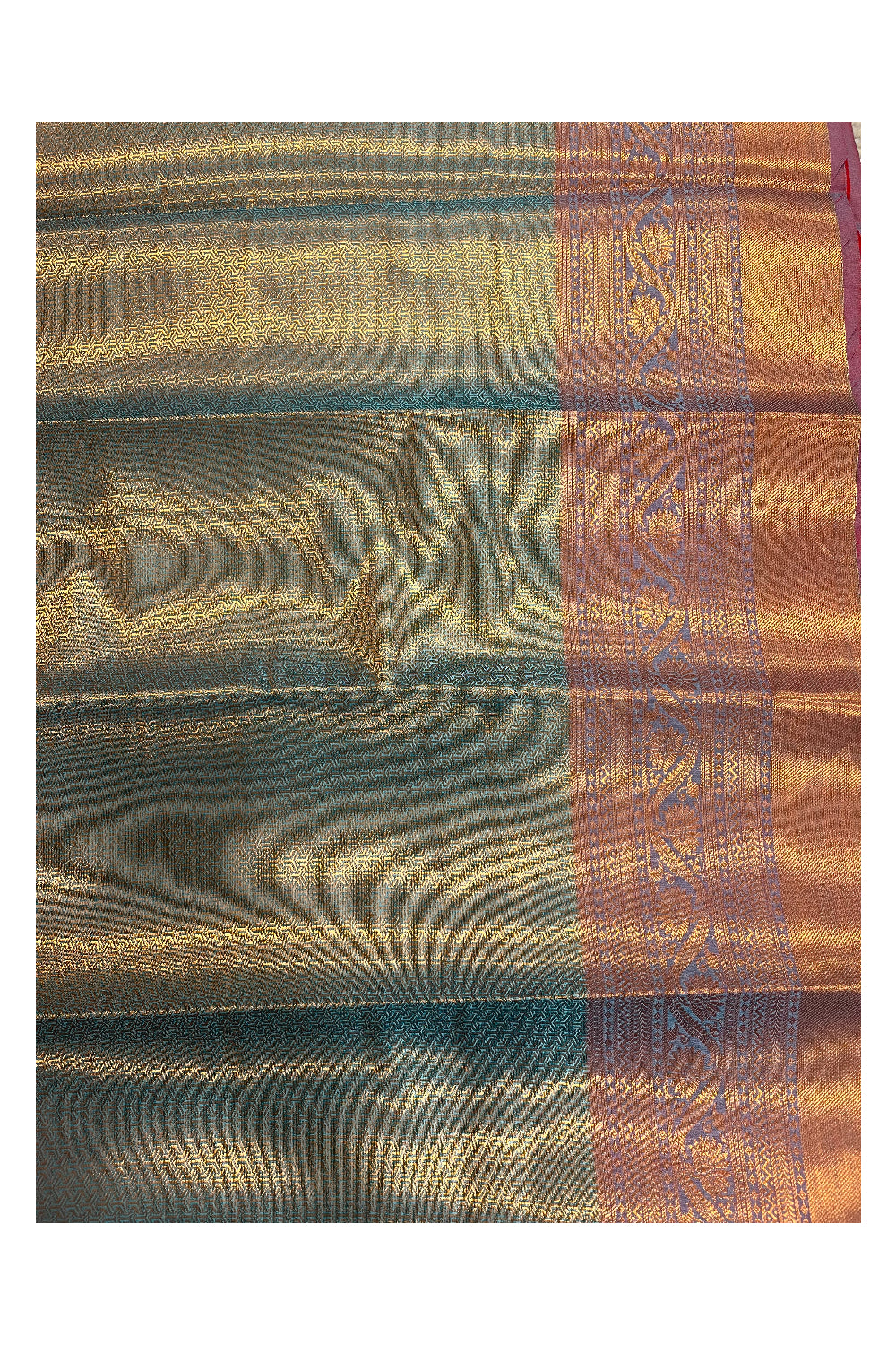 Southloom Banarasi Silk Brocade Bridal Saree WIth Woven Borders And Blouse Piece in Blue And Pink