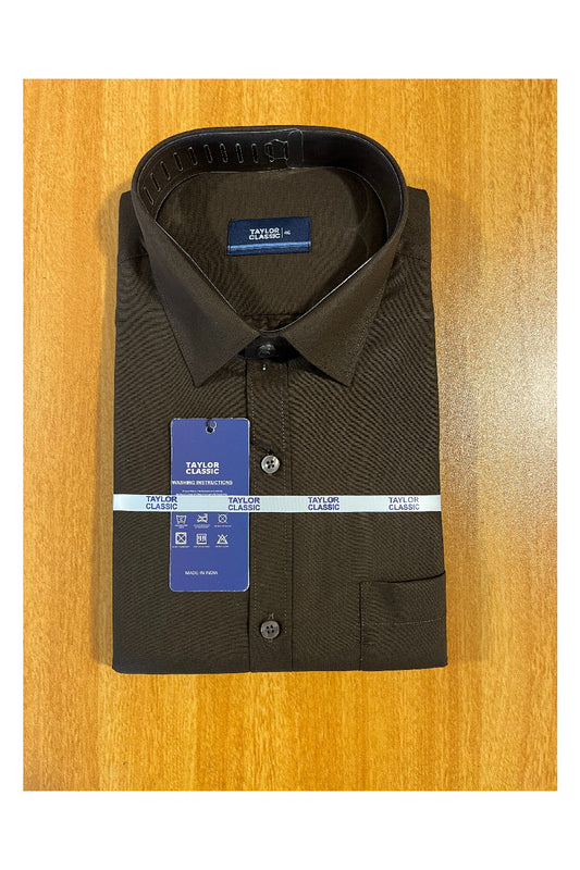Pure Cotton Brown Solid Shirt SLSHIRT 46 FS