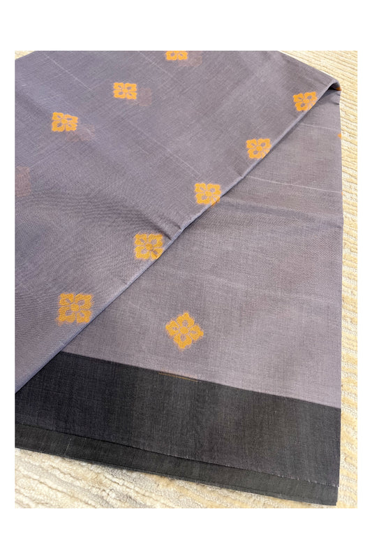 Southloom Kerala Cotton Saree with Floral Woven Works Across Body in Blue