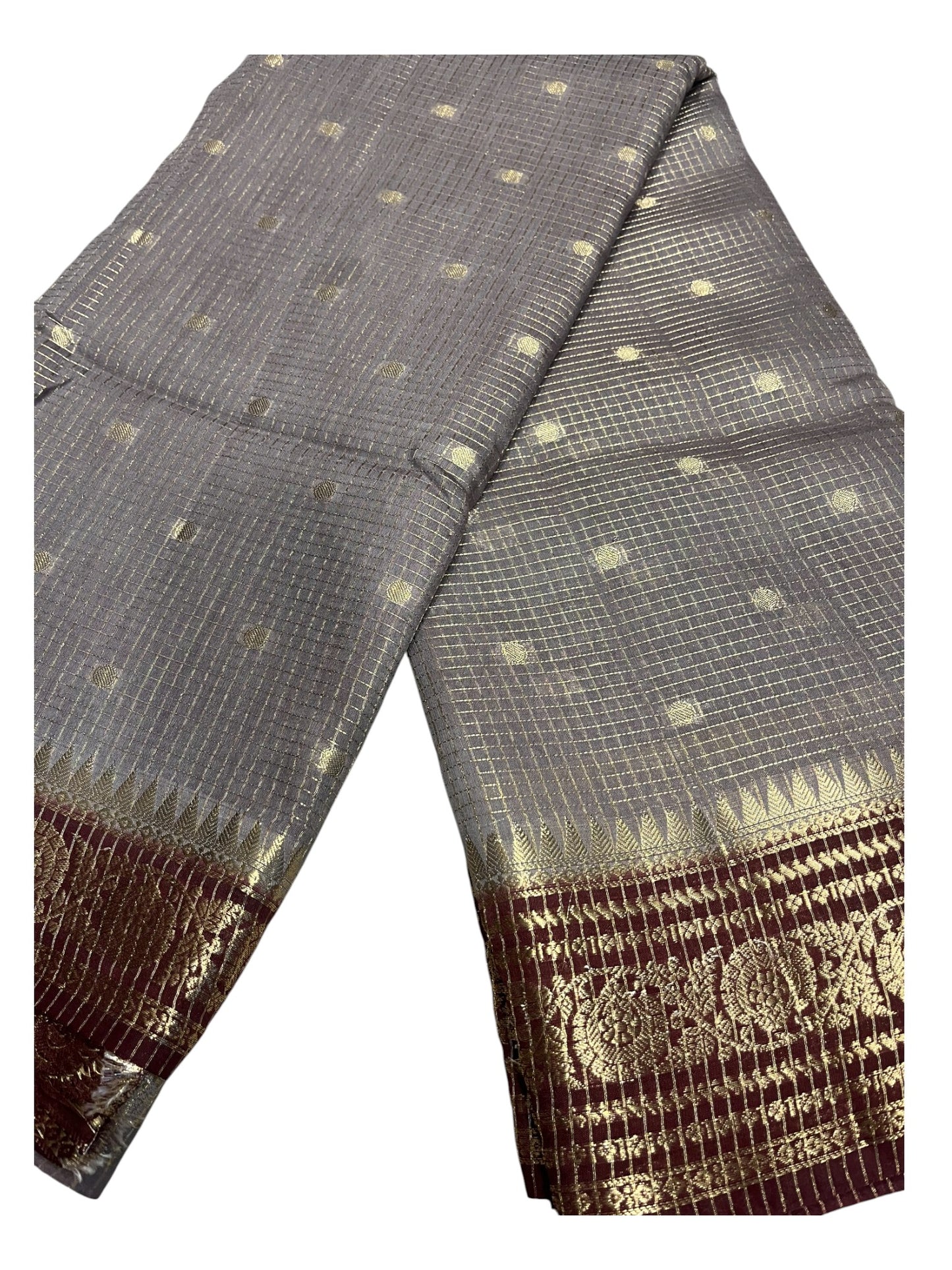 Southloom Banarasi Semi Silk Saree with Woven Work on Body(Gray)