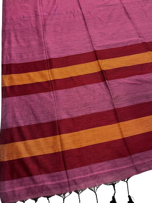 Southloom Mul Cotton 120 x 120 Soft Fabric Saree in Purple Colour