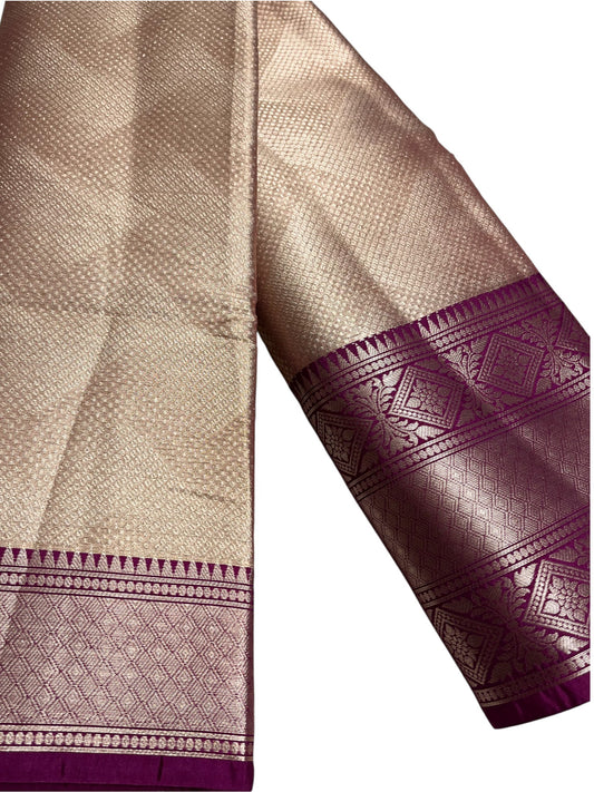 Southloom Semi Banarasi Katan Tissue Saree with Woven Work on Body and Borders