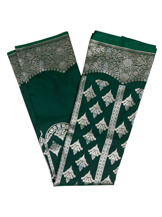 Southloom Pure Banarasi Silk Saree with Woven Work on Body and Borders (Green)