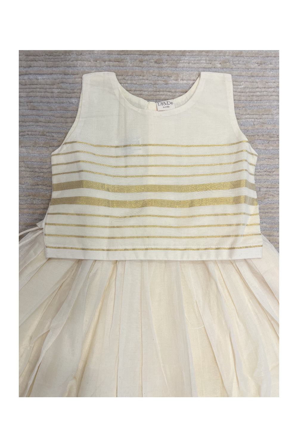 Southloom Premium Kasavu Pavada and Blouse in Balaramapuram Handloom Fabric for Girls