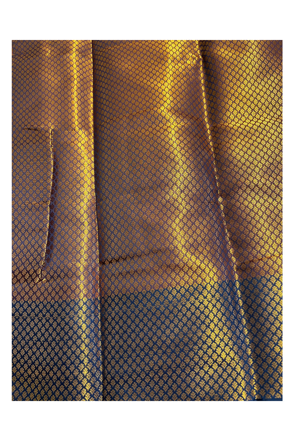 Southloom Banarasi Silk Brocade Bridal Saree WIth Woven Borders And Blouse Piece in Gold And Red