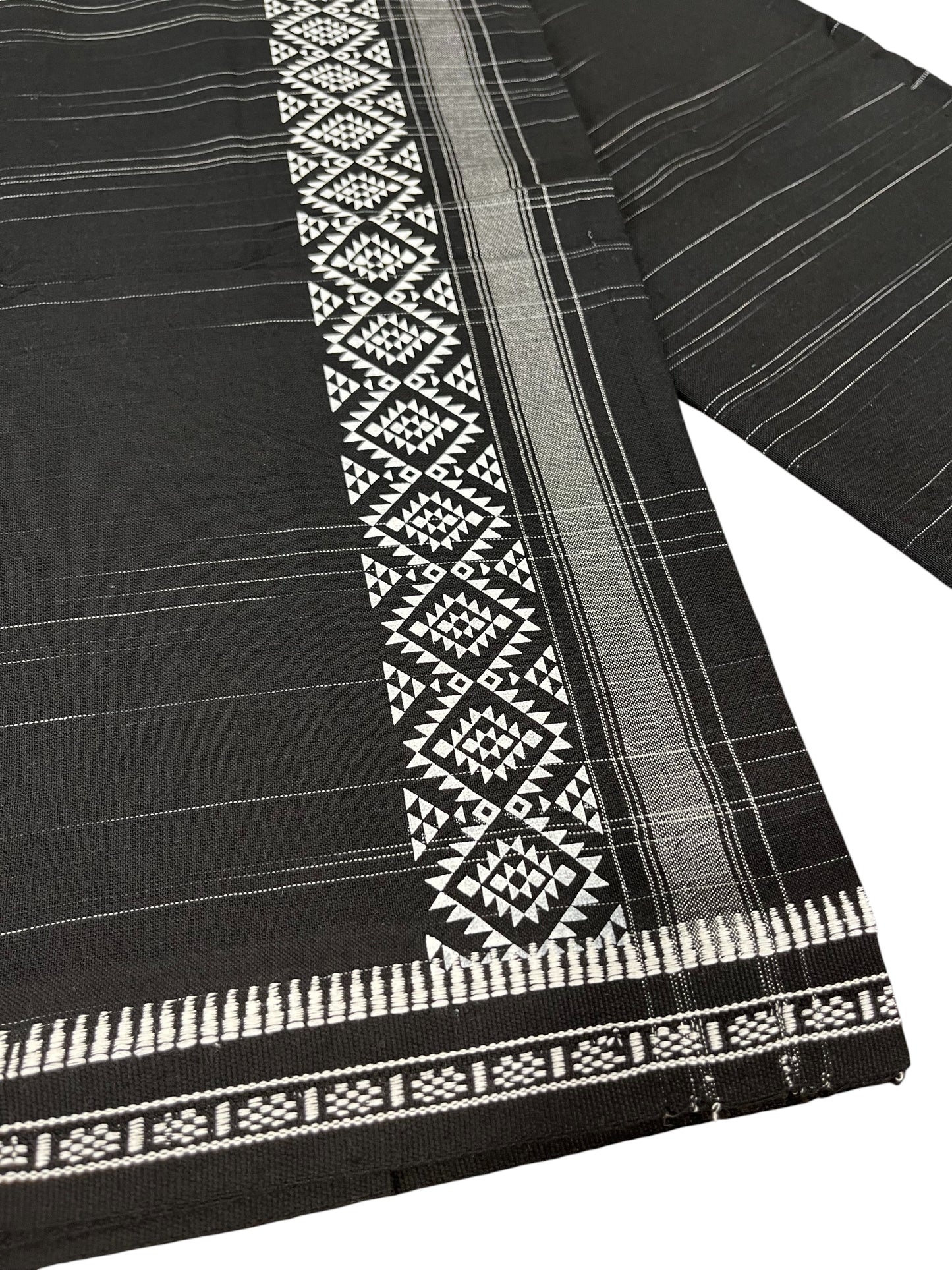 Southloom Black Printed Single Mundu / Otta Mundu / Lungi (South Indian Kerala Dhoti)