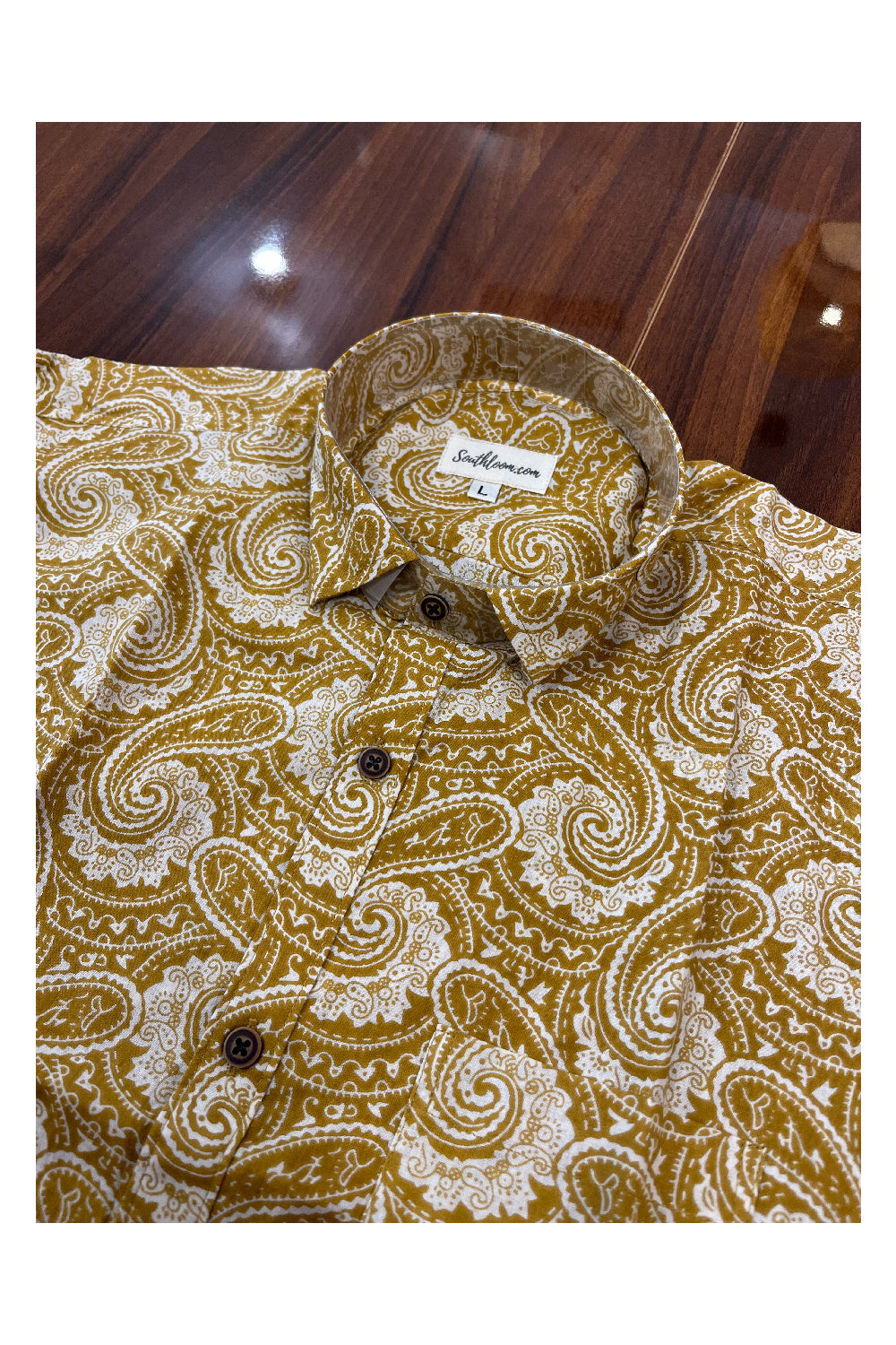 Southloom Jaipur Pure Cotton Printed Shirt For Men (Large)