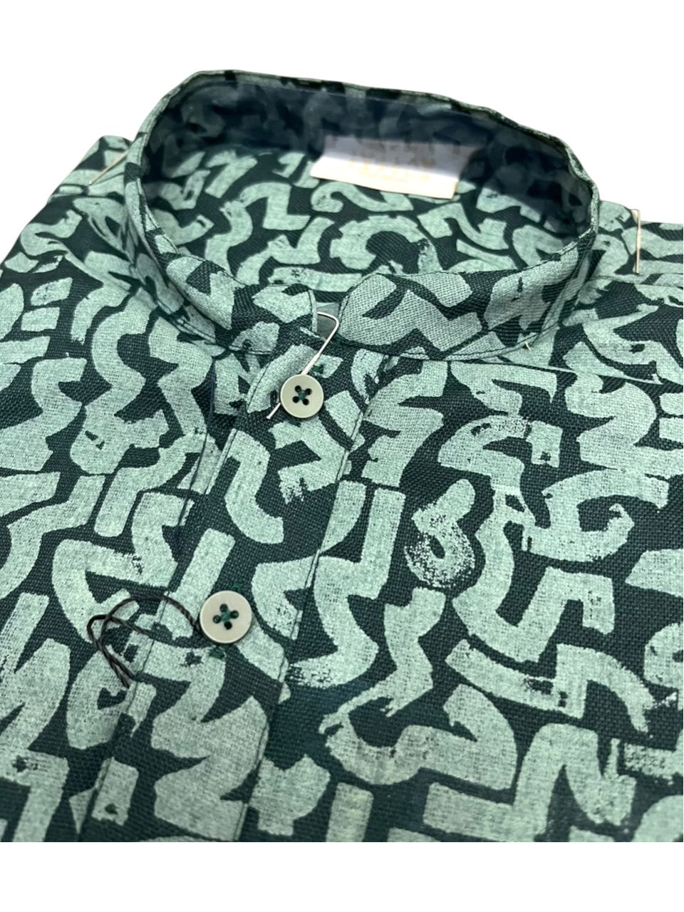 Southloom Green Printed Semi Silk Short Kurta for Men SL590