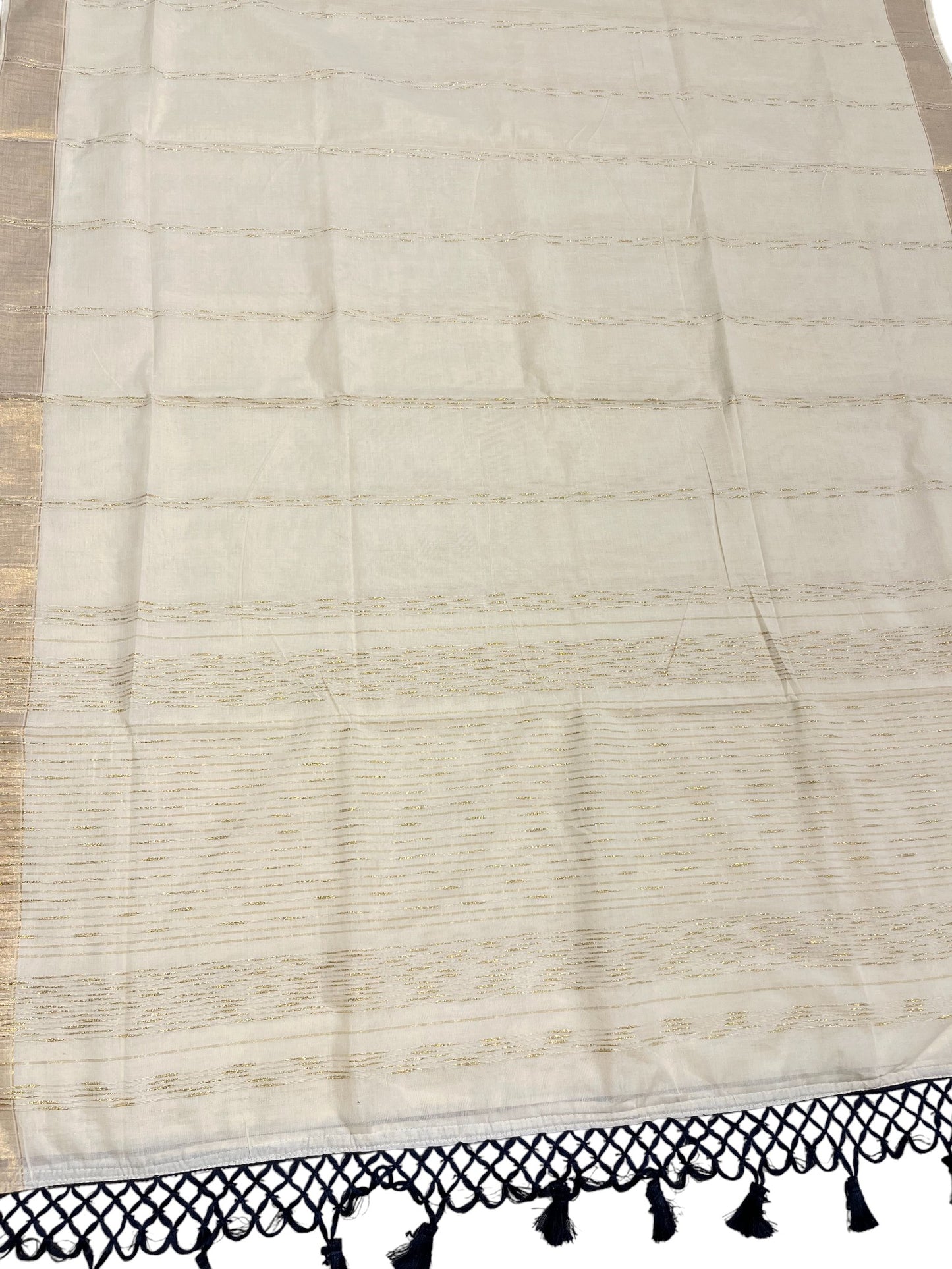 Southloom Kerala Cotton Kasavu Saree with Golden Thread Work