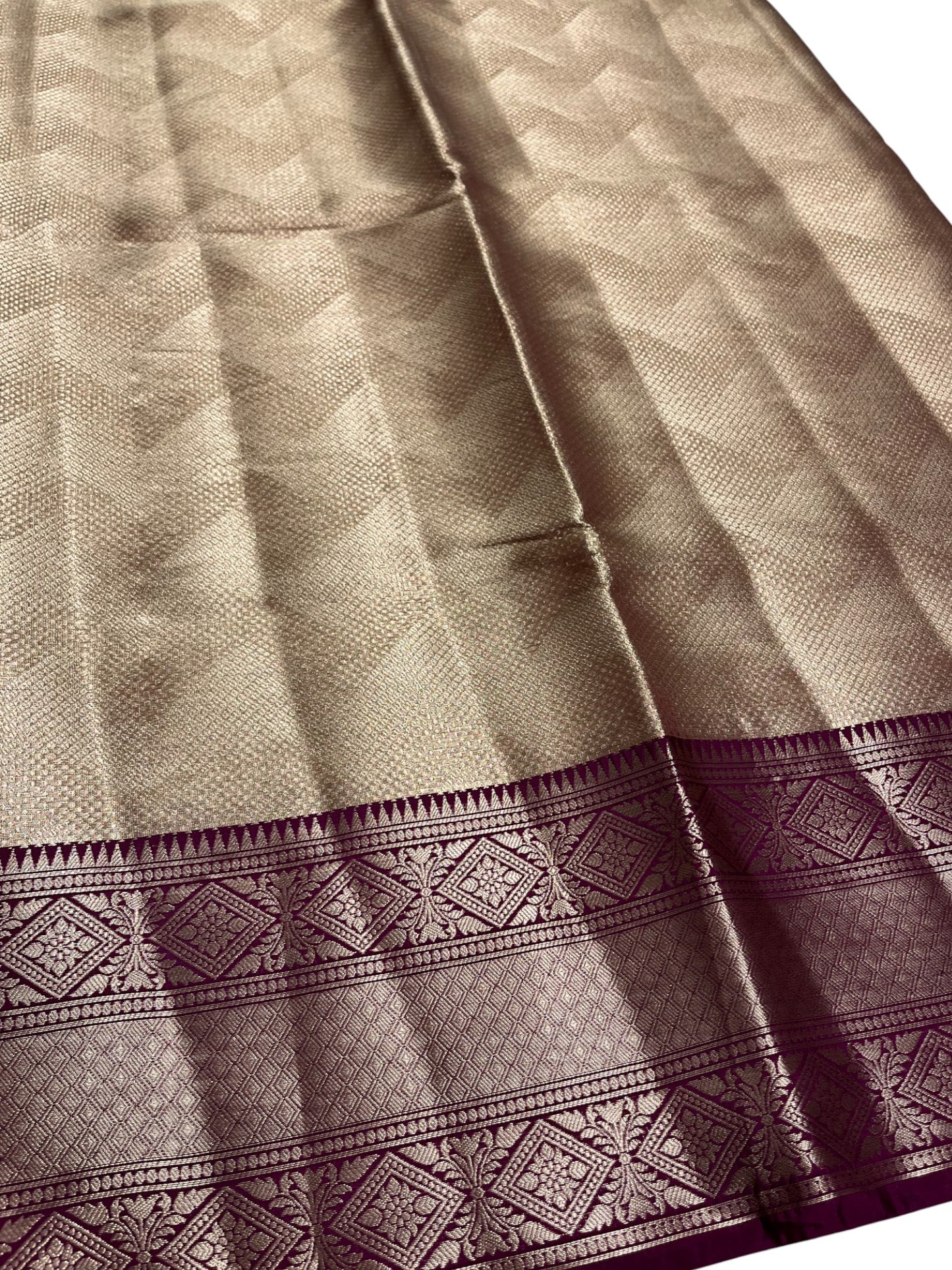 Southloom Semi Banarasi Katan Tissue Saree with Woven Work on Body and Borders