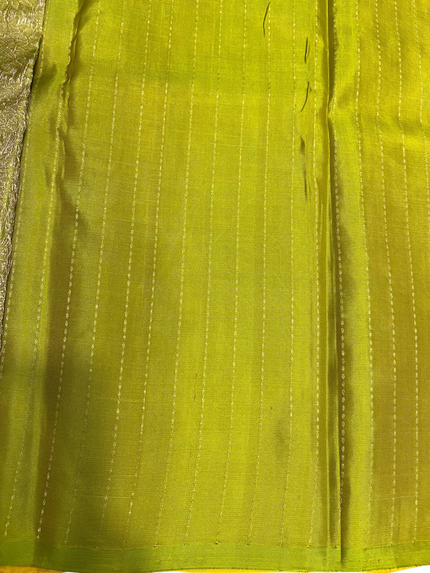 Southloom Pure Handloom Bridal Kanchipuram Silk Saree with Korvai Work (Yellow& Green)