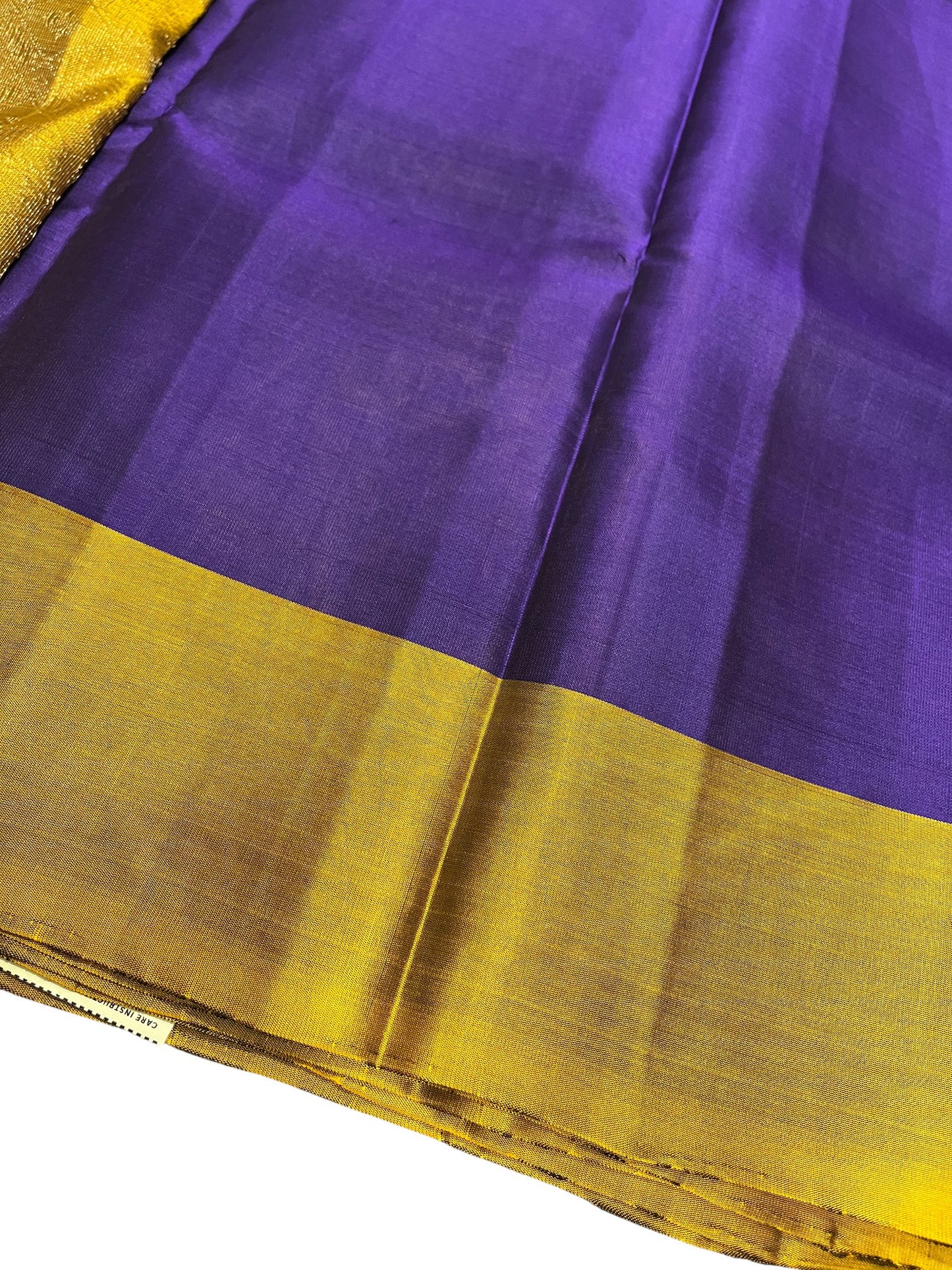 Southloom Pure Handloom Kanchipuram Silk Saree with Butta Work (Gold & Violet)
