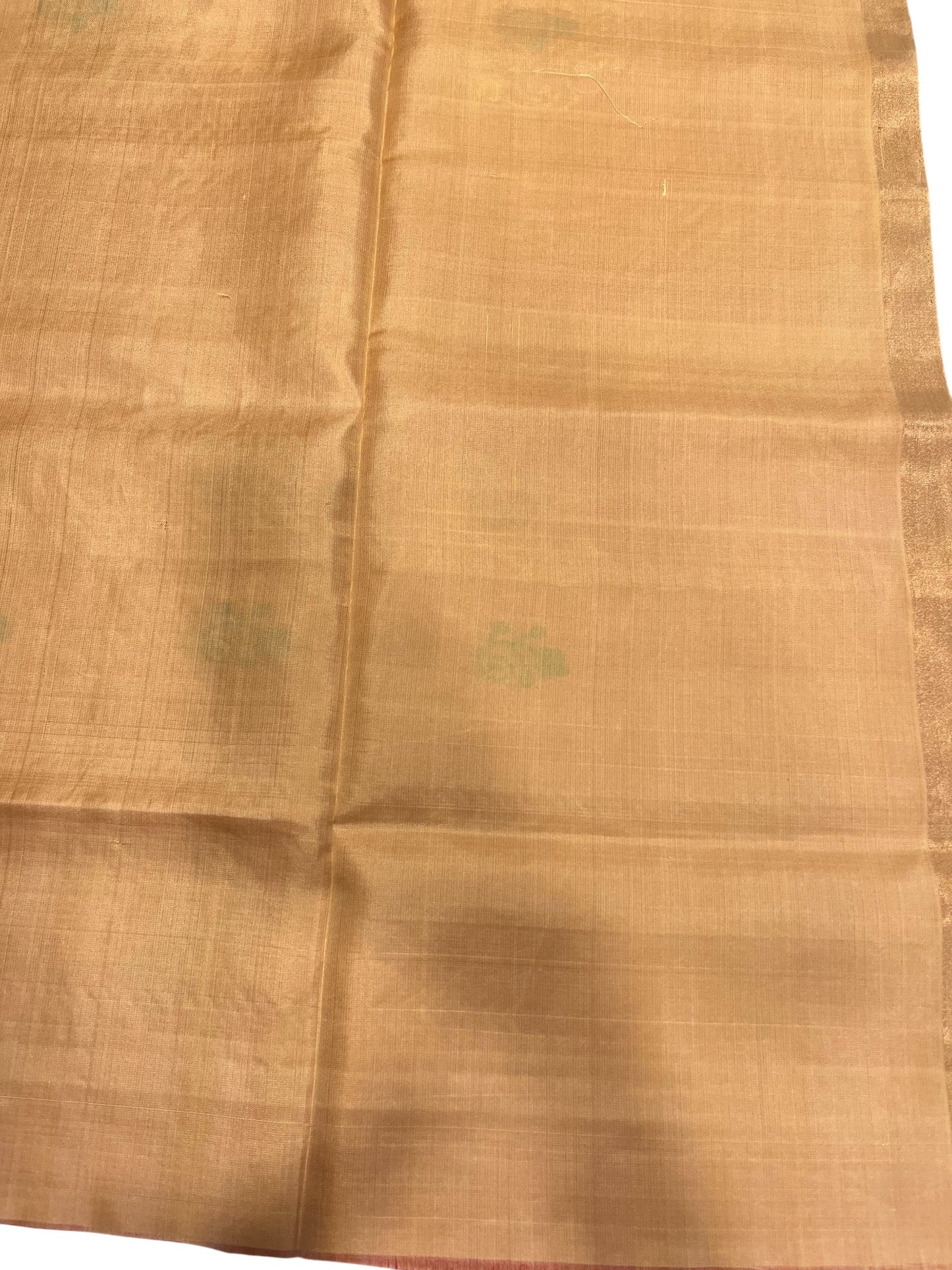 Southloom Pure Handloom Kanchipuram Silk Saree with Butta Work (Beige & Peach)