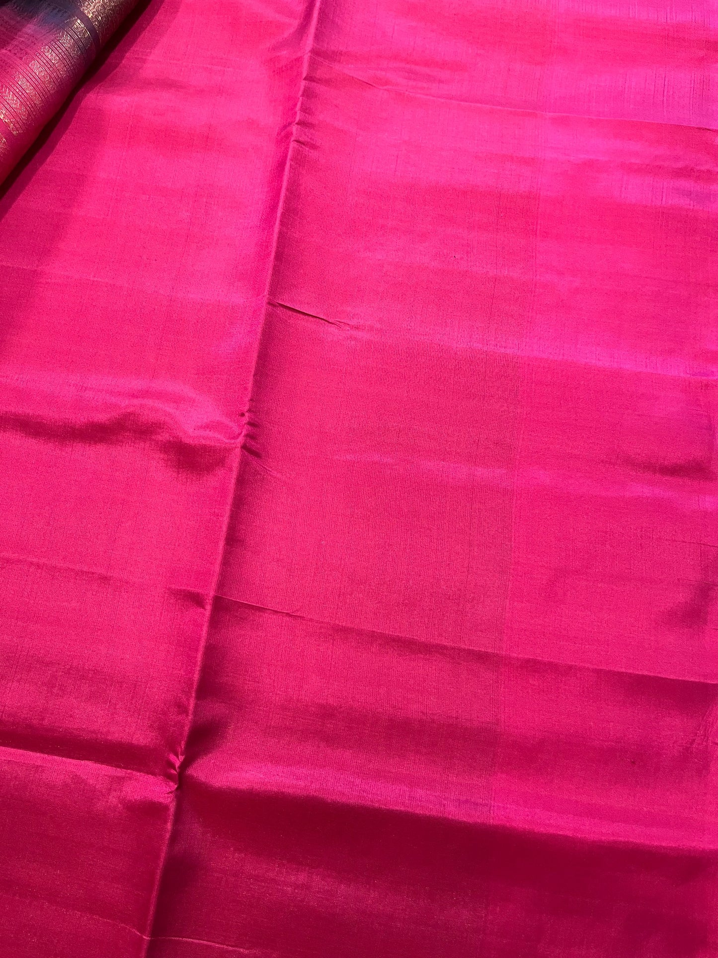 Southloom Pure Handloom Bridal Kanchipuram Silk Saree with Korvai Work (Magenta & Purple )