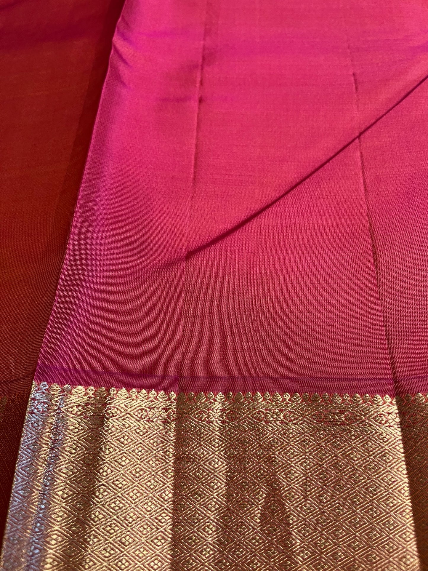 Southloom Pure Handloom Bridal Kanchipuram Silk Saree with Korvai Work (Yellow & Magenta)