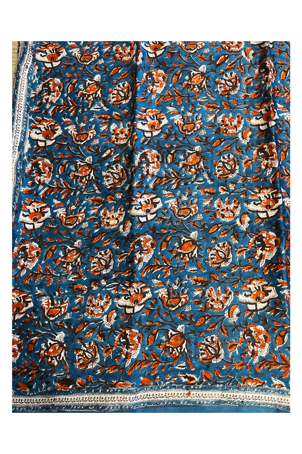 Southloom Pure Modal Silk Saree With Original Hand Block Print On Body Pallu And Blouse