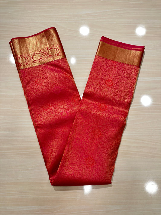 Southloom Pure Handloom Bridal Kanchipuram Brocade Silk Saree (Magenta) SL623