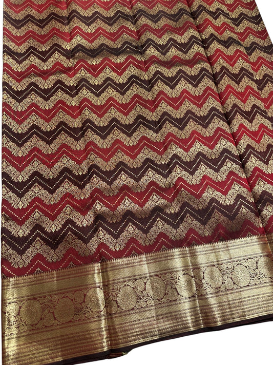 Southloom Pure Handloom Bridal Kanchipuram Brocade Silk Saree (Maroon) SL623