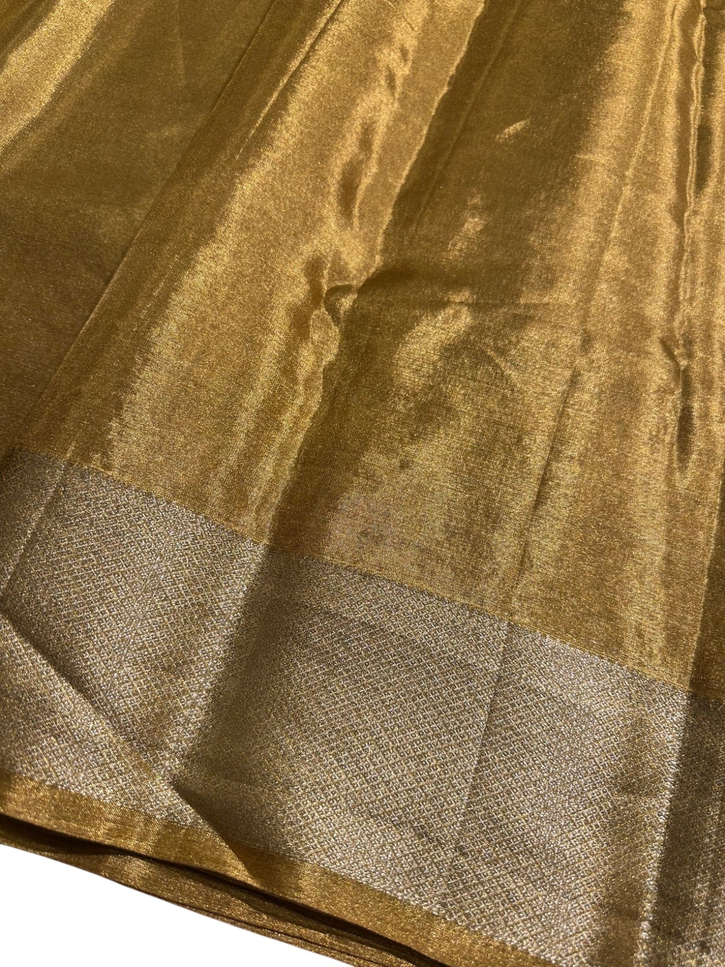 Southloom Pure Handloom Bridal Kanchipuram Tissue Brocade Silk Saree (Golden) SL623