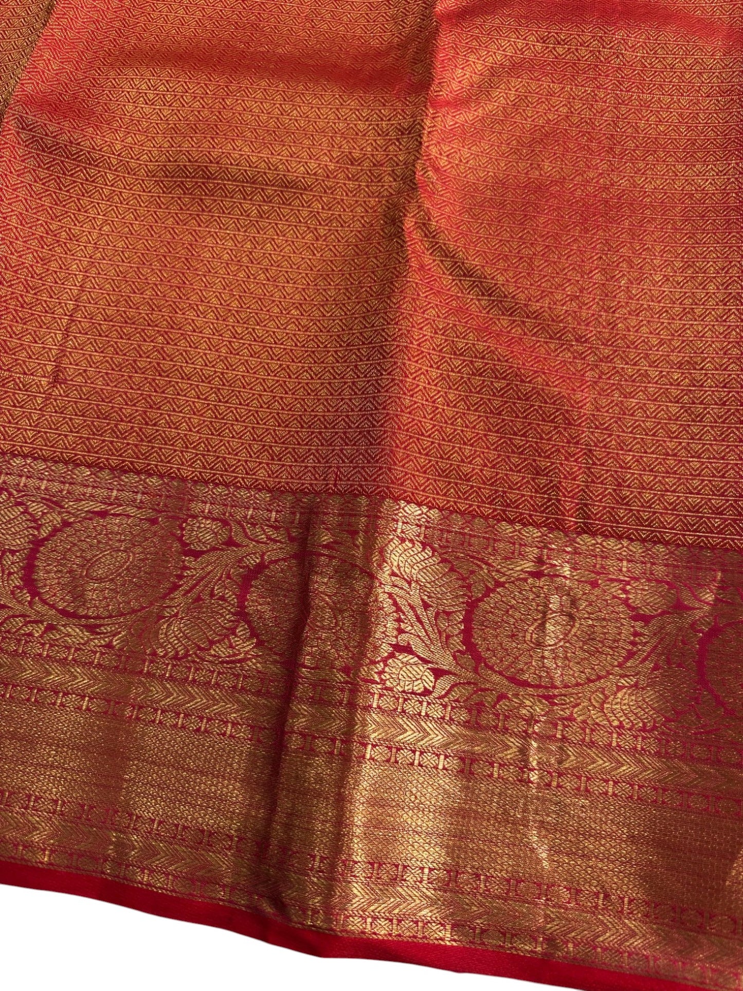 Southloom Pure Handloom Bridal Kanchipuram Brocade Silk Saree (Reddish Pink) SL623