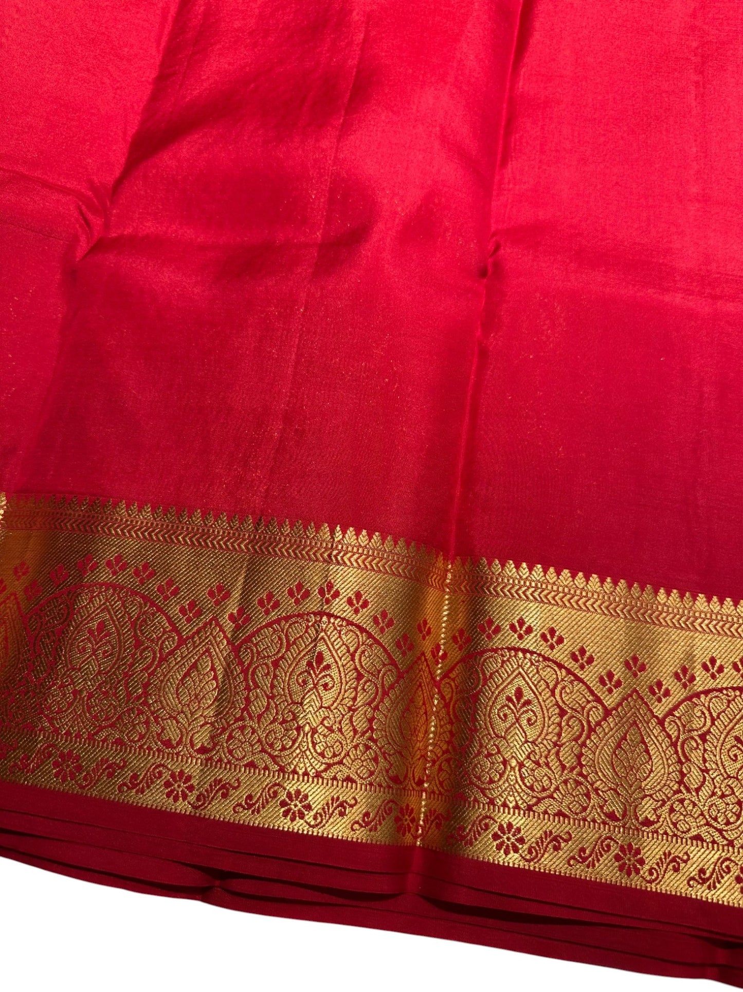 Southloom Pure Handloom Bridal Kanchipuram Brocade Silk Saree (Red) SL623