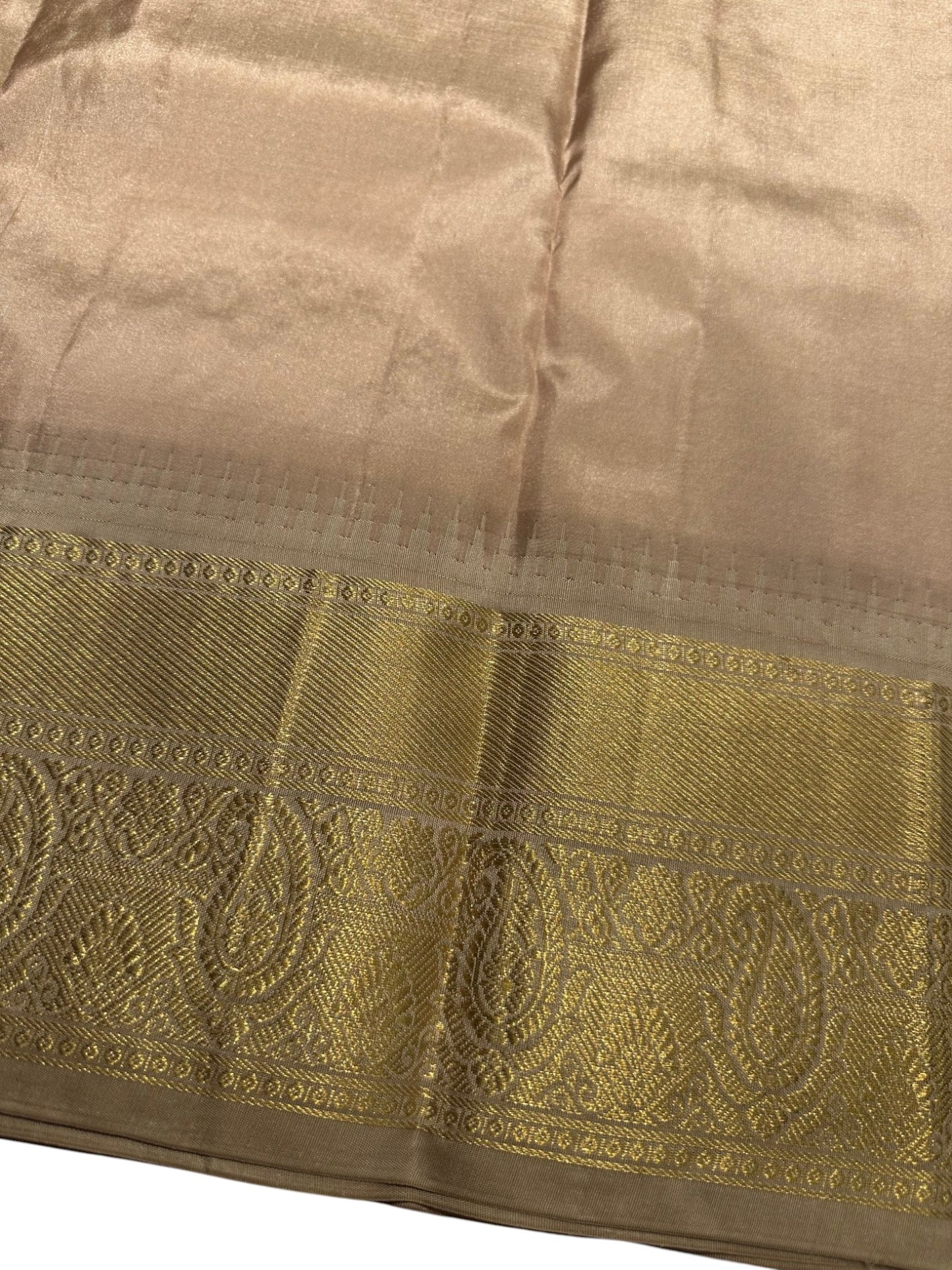 Southloom Pure Handloom Bridal Kanchipuram Tissue Brocade Silk Saree (Green & Beige) SL623