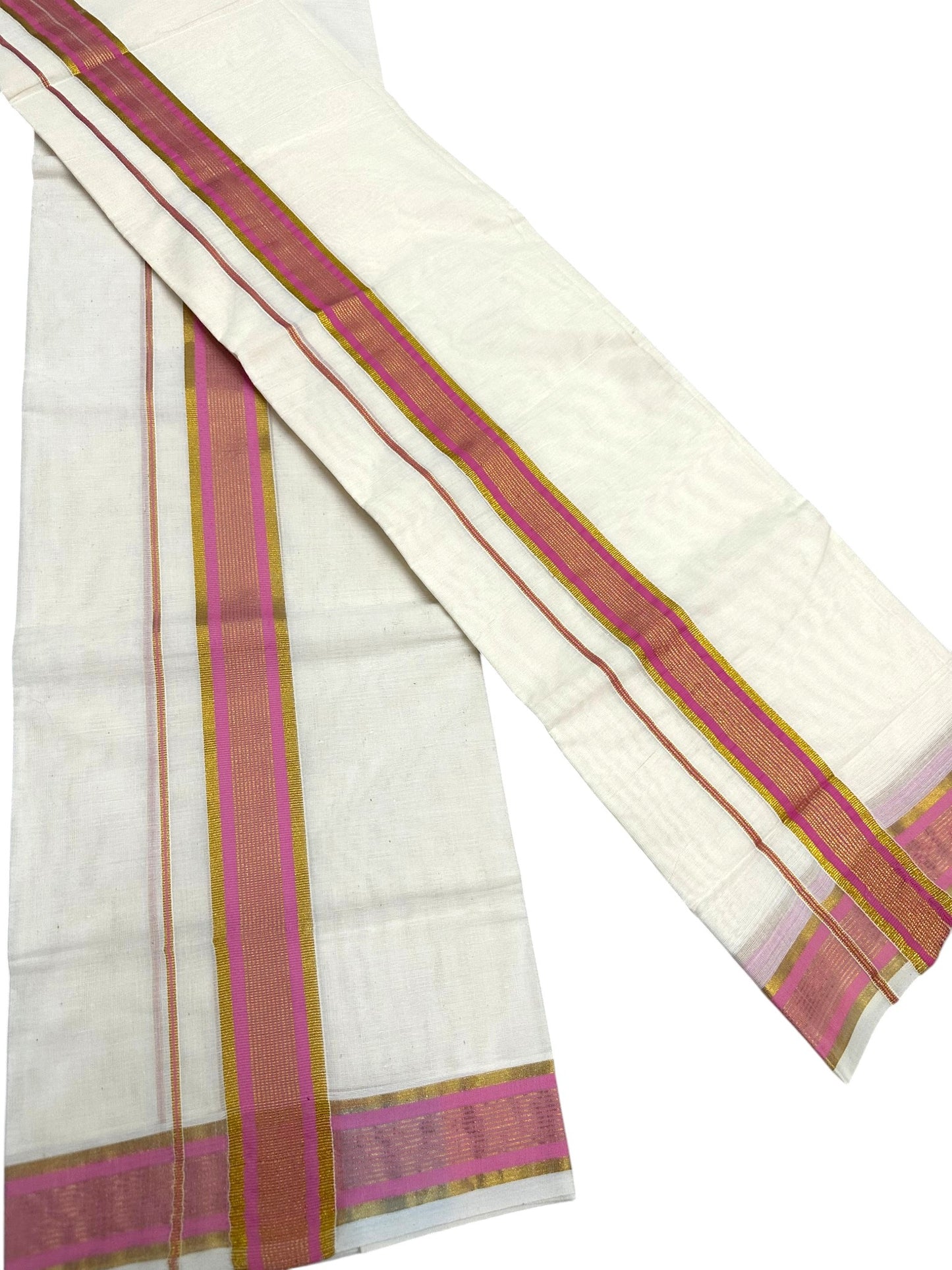 Kerala Cotton Kasavu With Kara Single Set Mundu (2.80 mtrs) SL424