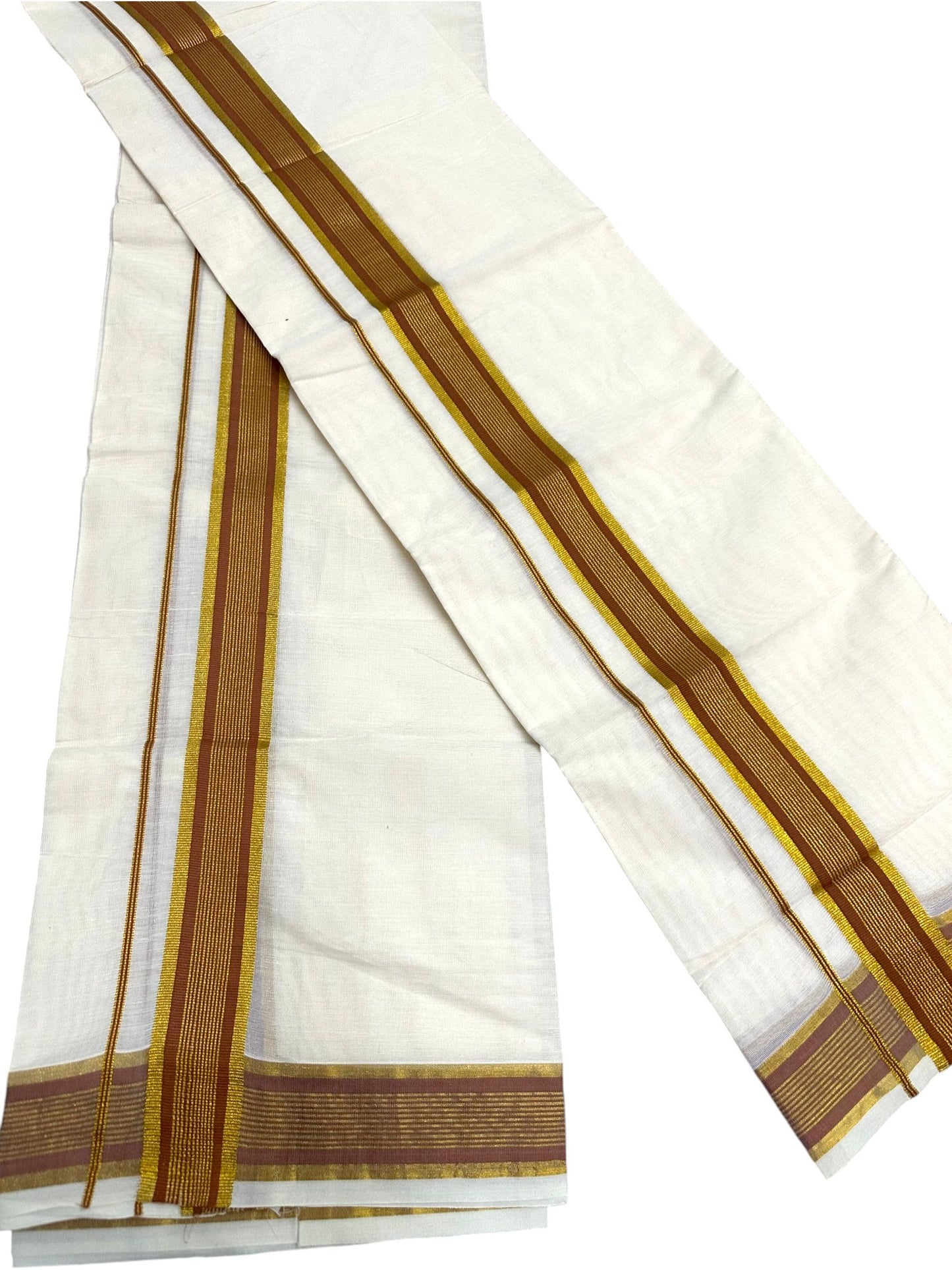 Kerala Cotton Kasavu With Kara Single Set Mundu (2.80 mtrs) SL424