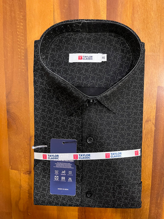 Pure Cotton Black Printed Shirt SLSHIRT 46 HS