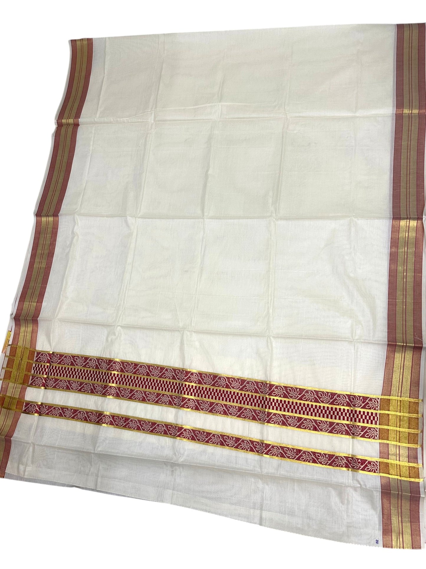 Southloom Kerala Cotton Saree with Red Woven Work on Pallu SL639