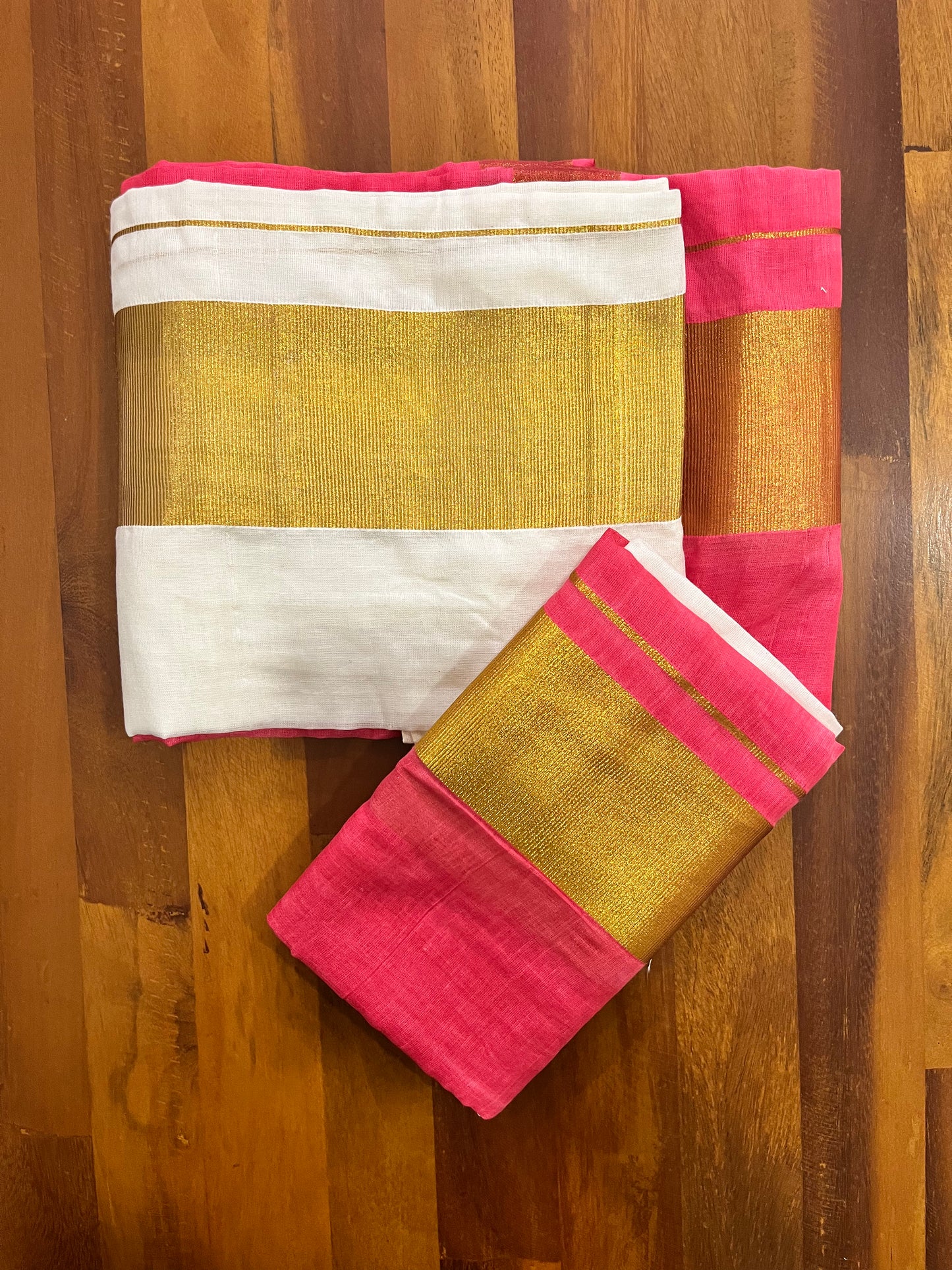 Southloom Tie & Dye - Half & Half Design Set Mundu with Super Soft Cotton (Mundum Neriyathum) In Stock Ready to Ship
