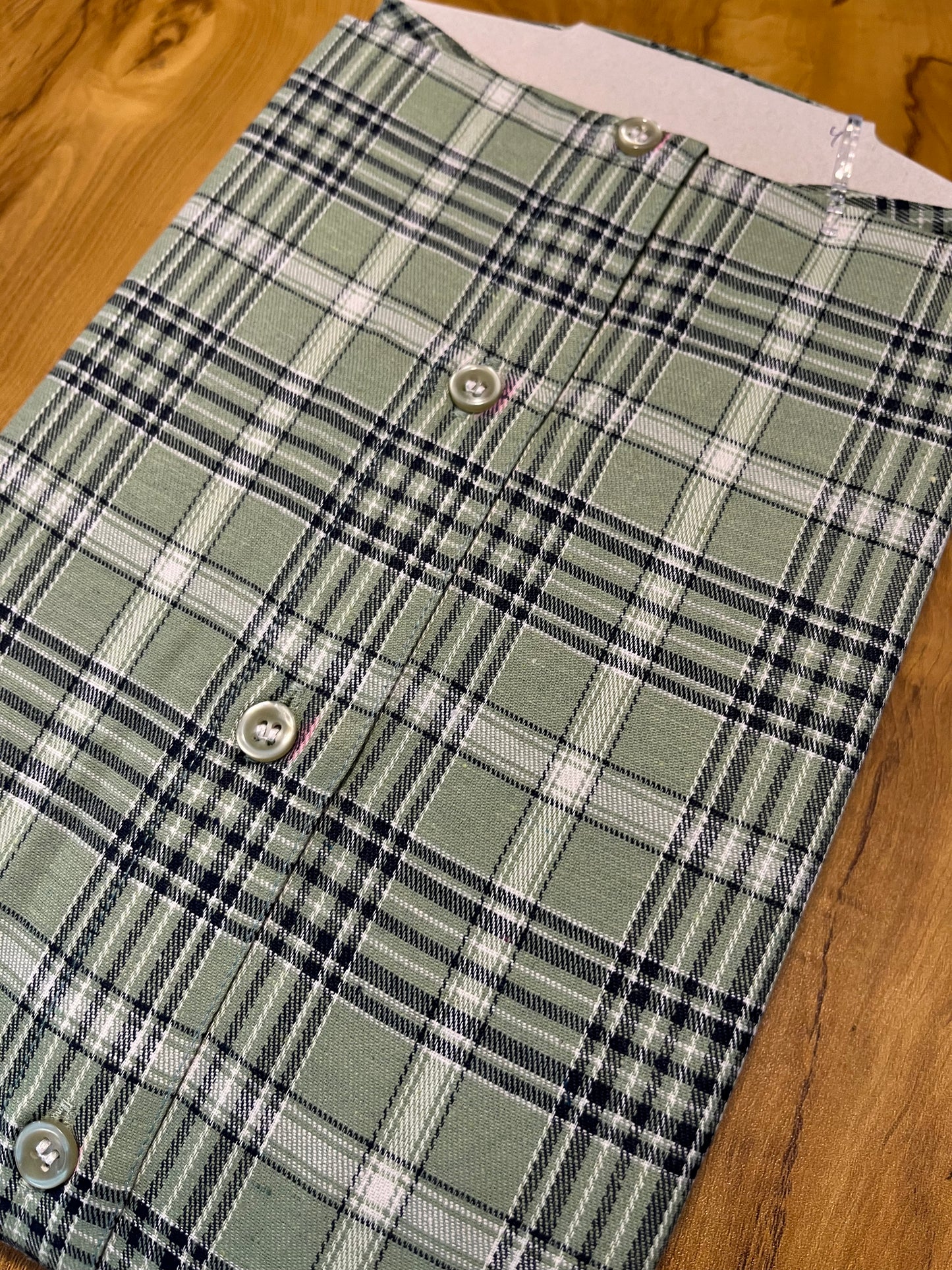 Pure Cotton Greenish Check Design Shirt SLSHIRT 38 FS