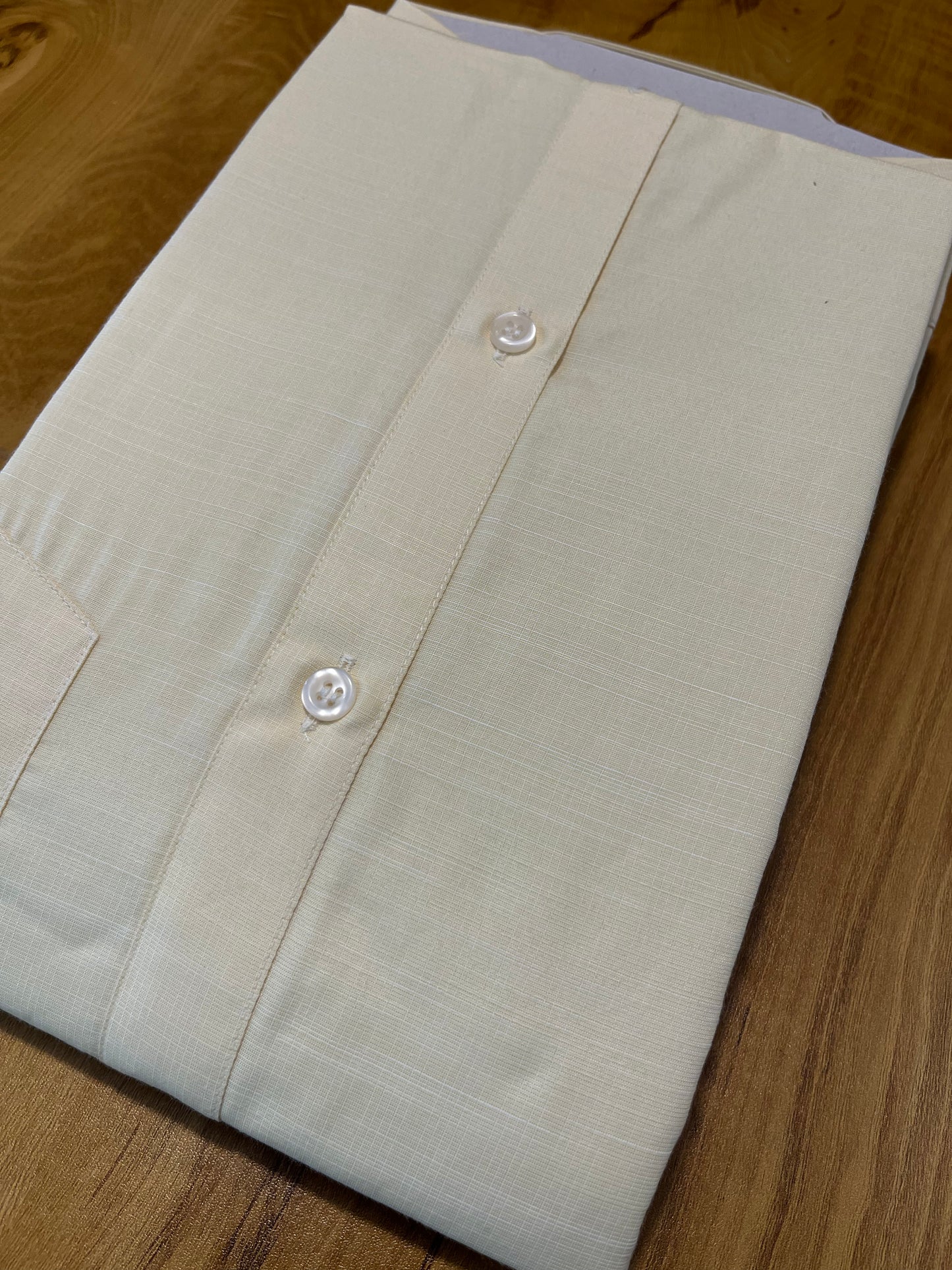 Pure Cotton Creamish Plain Shirt SLSHIRT 48 FS