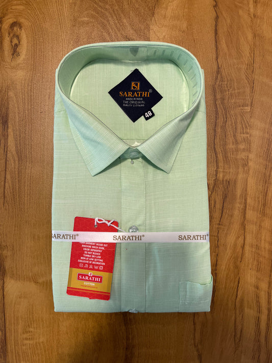 Pure Cotton Green Plain Shirt SLSHIRT 48 FS