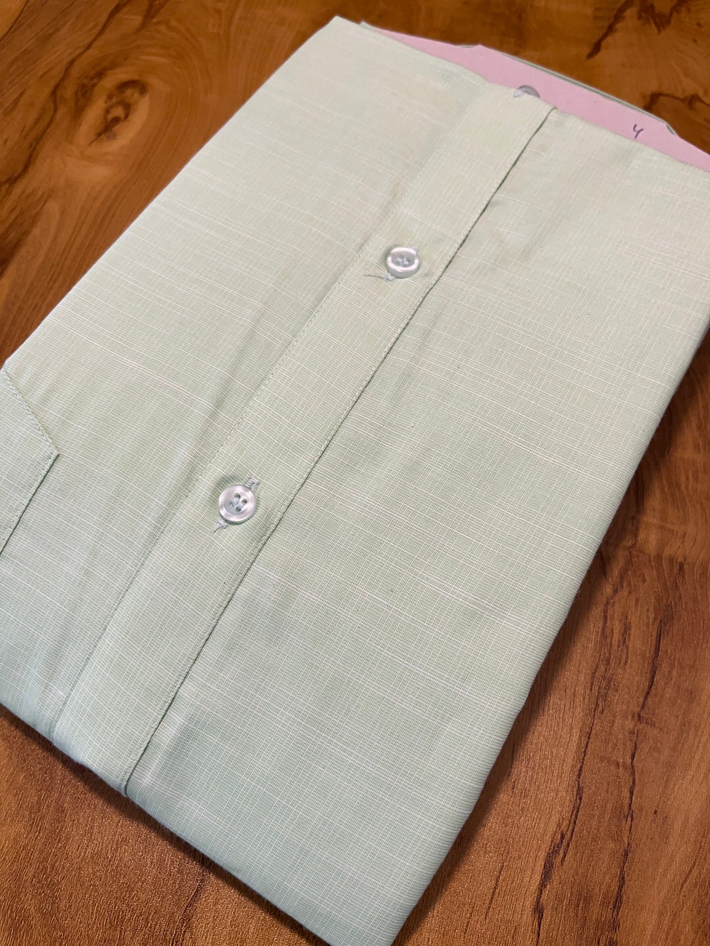 Pure Cotton Green Plain Shirt (48 FS)