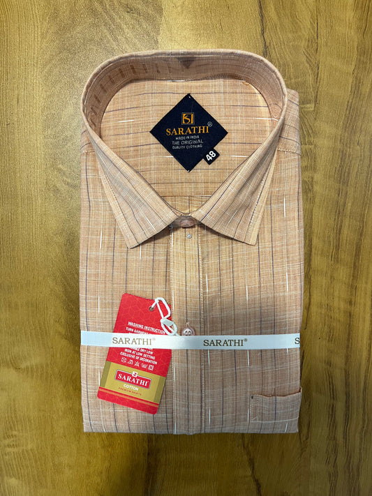 Pure Cotton Brown Plain Shirt SLSHIRT 48 FS