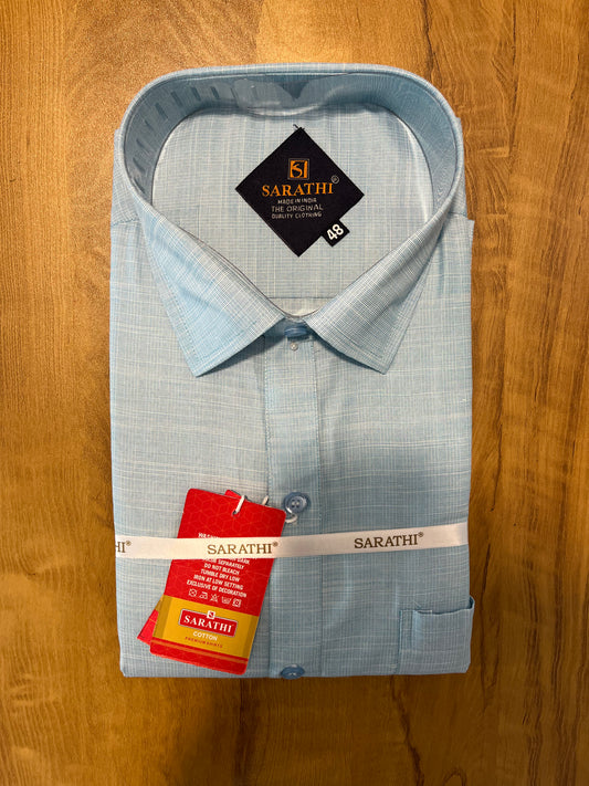 Pure Cotton Blue Plain Shirt SLSHIRT 48 FS