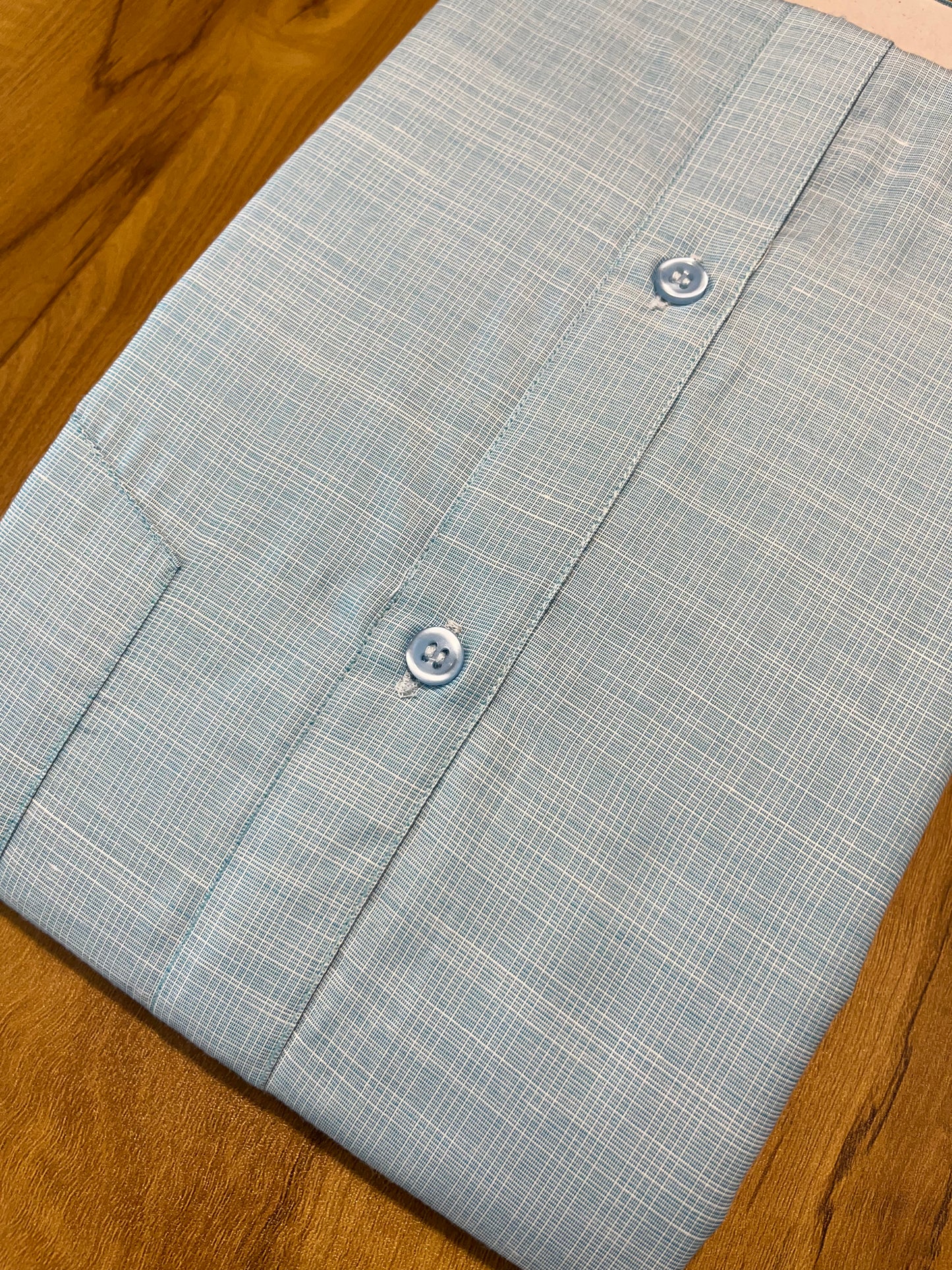 Pure Cotton Blue Plain Shirt SLSHIRT 48 FS