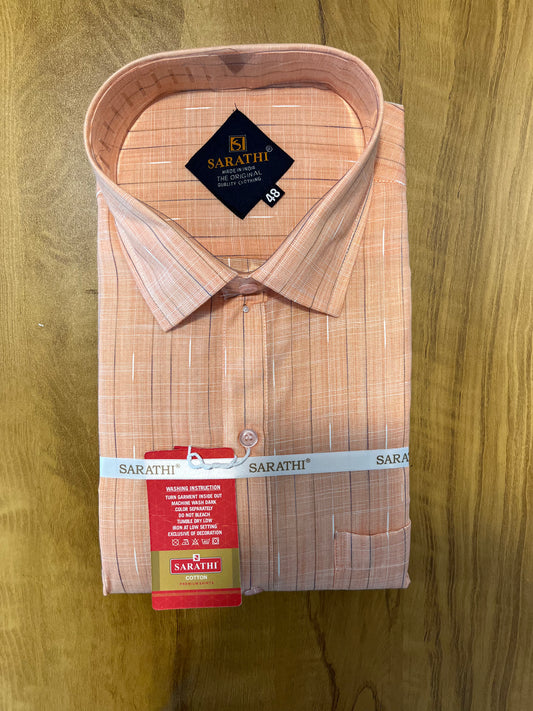 Pure Cotton Peachish Plain Shirt SLSHIRT 48 FS