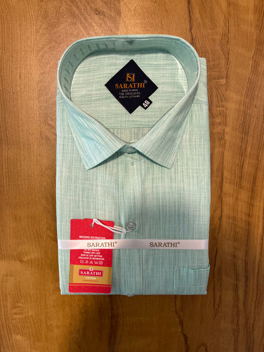 Pure Cotton Greenish Blue Plain Shirt SLSHIRT 48 FS