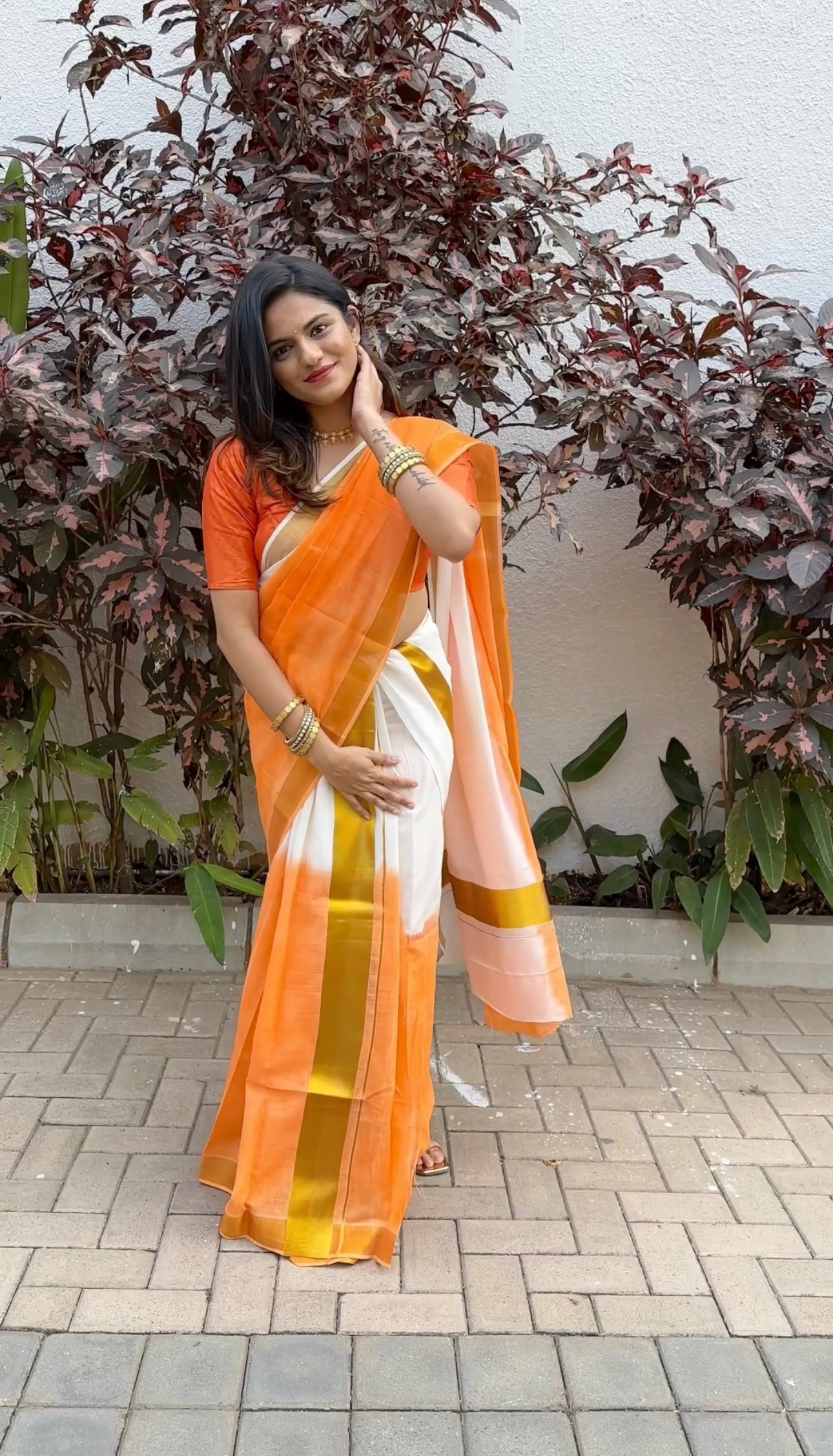 Southloom Tie & Dye - Half & Half Multi Colour Design Set Mundu with Super Soft Cotton (Mundum Neriyathum) In Stock Ready to Ship