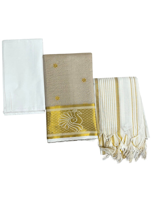 Southloon Tissue Churidar Salwar Suit Unstiched Material with Woven Design in Body &Border (include Lines Shawl / Dupatta) SL601