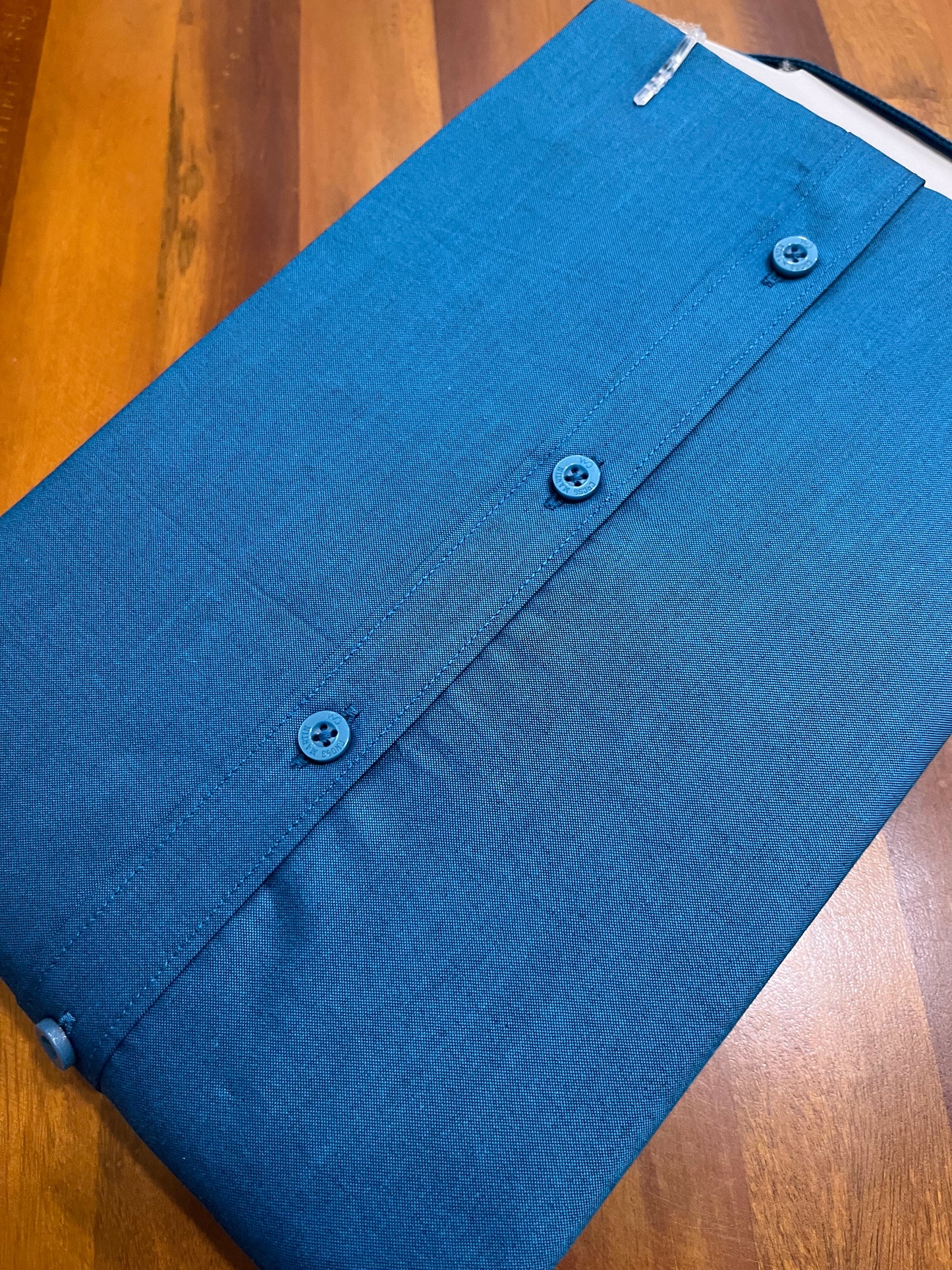 Pure Cotton Blue Solid Shirt (38 FS)
